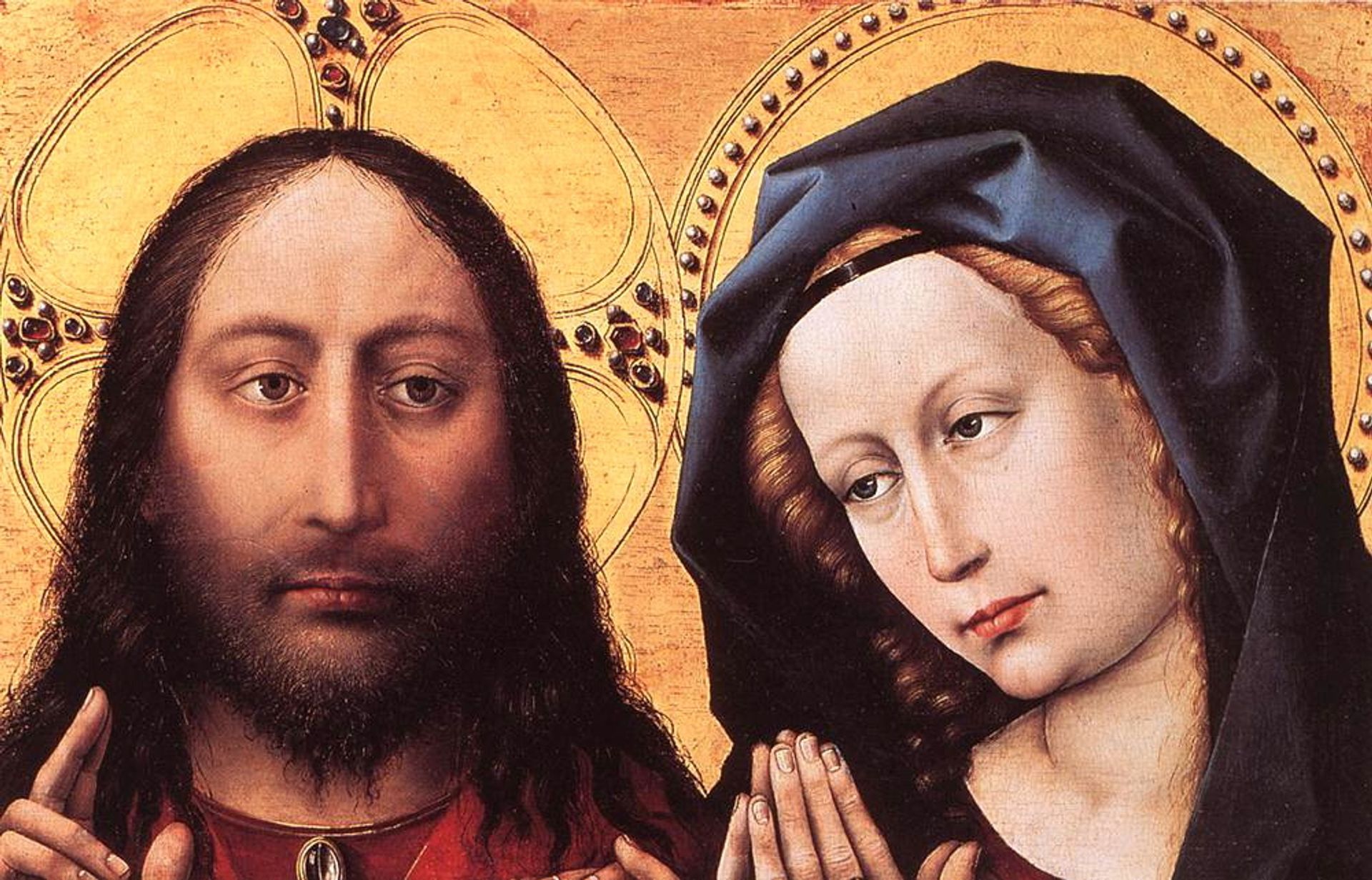 Blessing Christ and Praying Virgin by Robert Campin