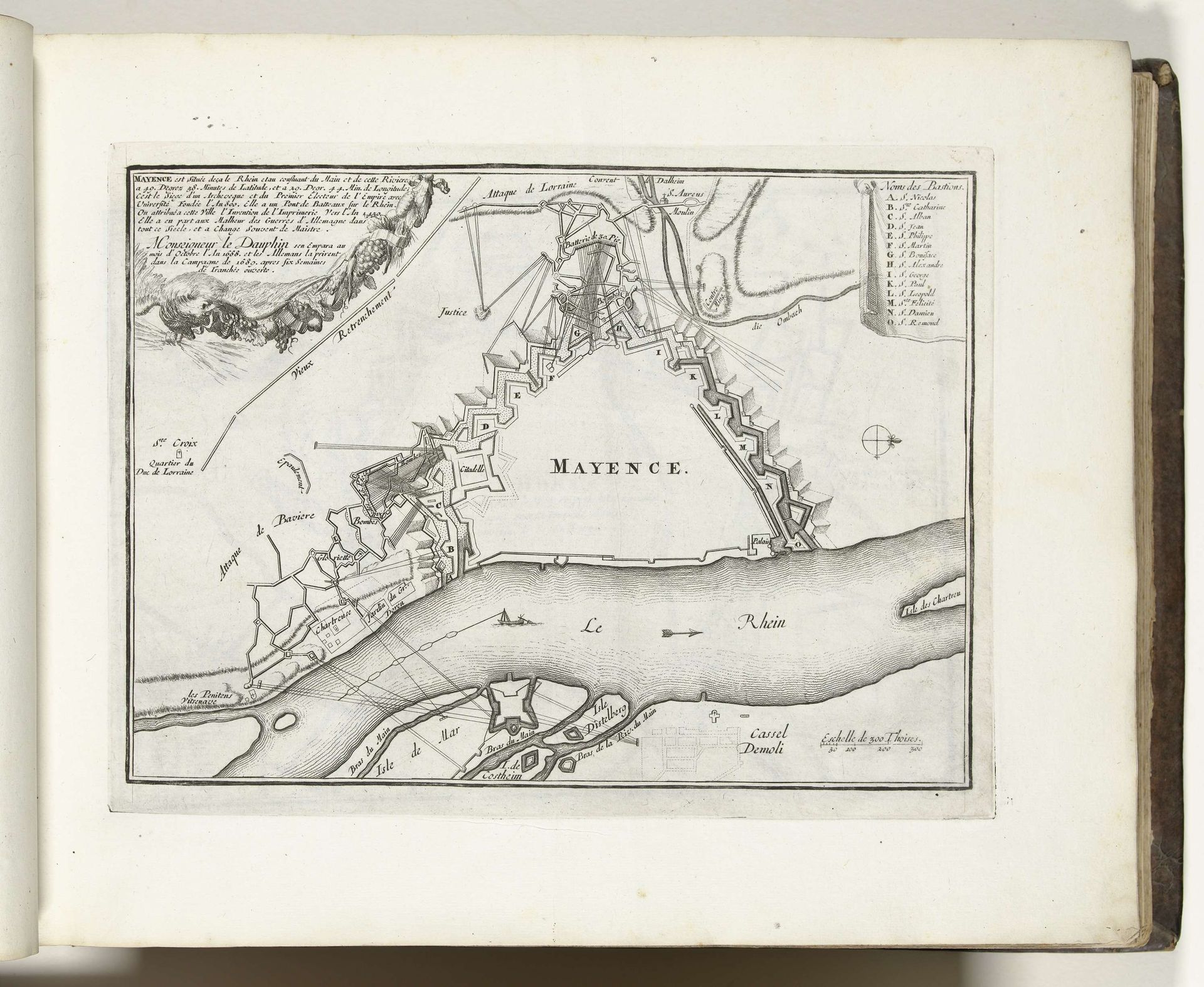 Plattegrond van Mainz, 1693 by Anonymous