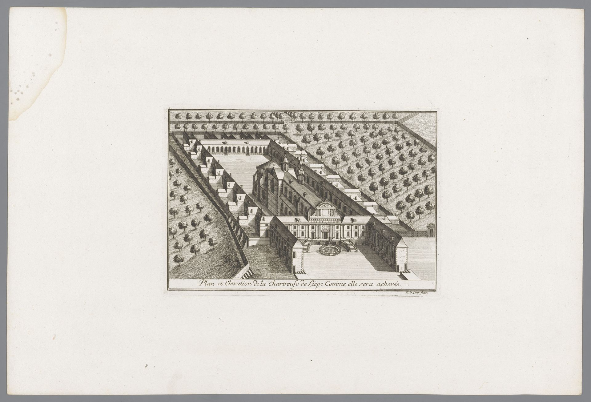 Gezicht op het Kartuizerklooster van Luik op de Mont Cornillon by Anonymous