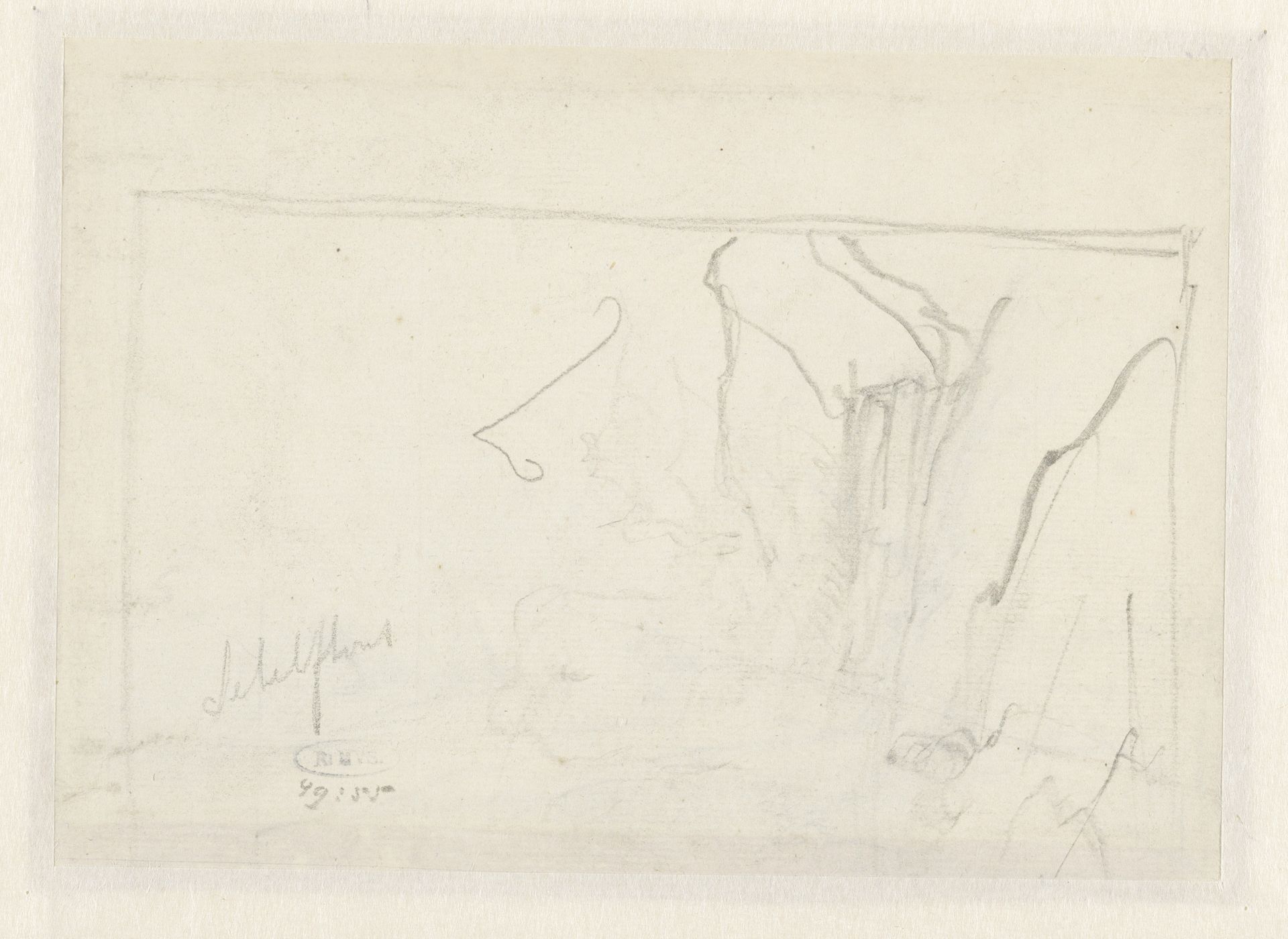 Schets van een landschap by Andreas Schelfhout