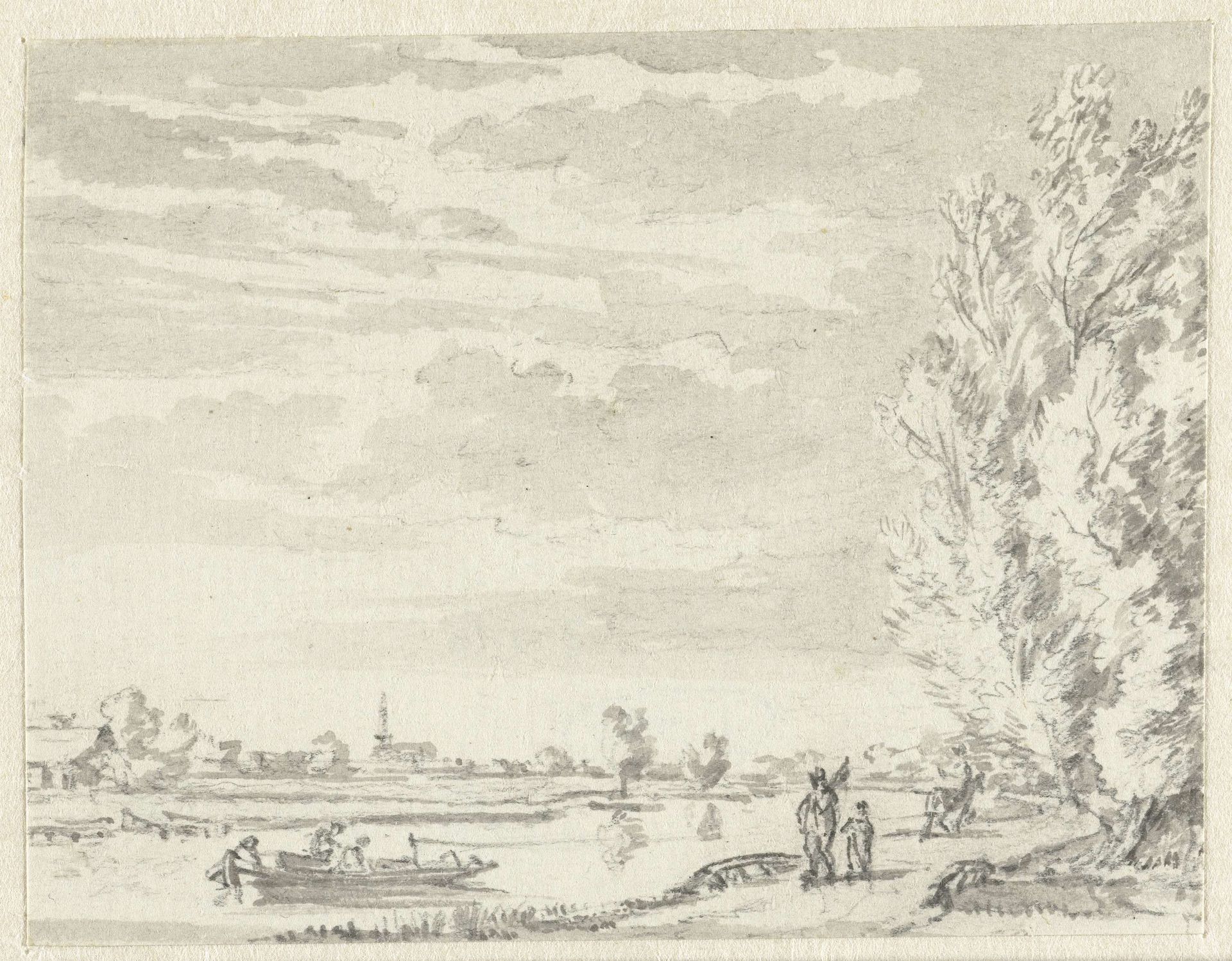 Rivierlandschap by Ernst Willem Jan Bagelaar