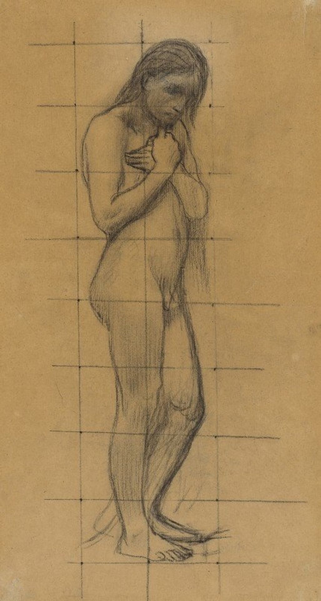A Standing Male Nude by Pierre Puvis de Chavannes