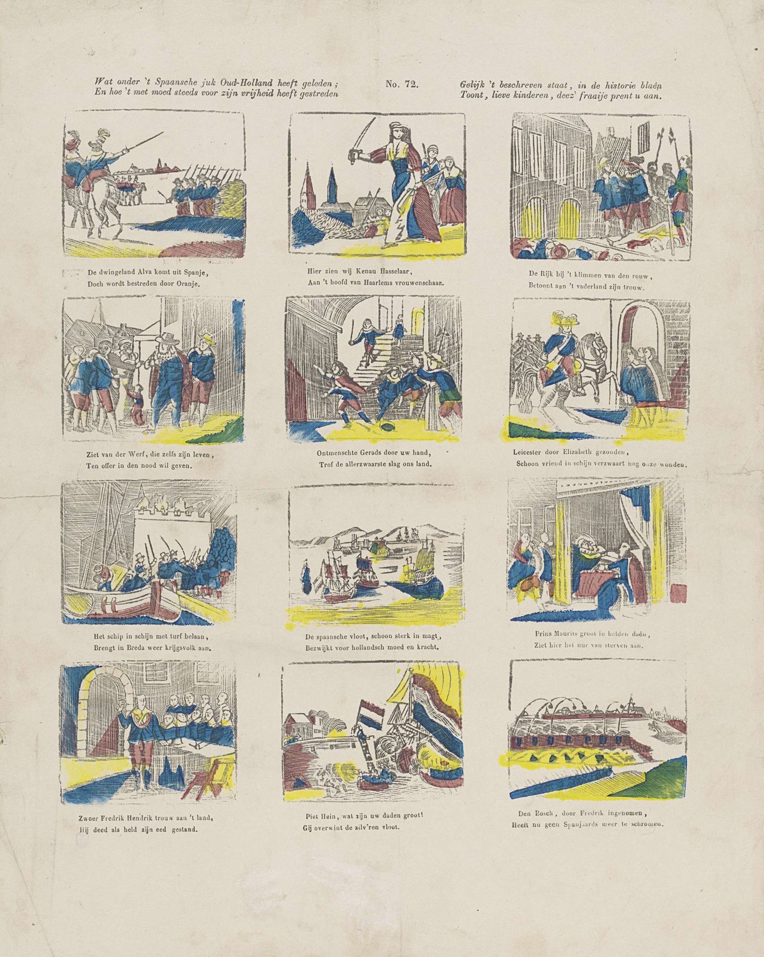 Wat onder 't Spaansche juk Oud-Holland heeft geleden; / En hoe 't met moed steeds voor zijn vrijheid heeft gestreden [(...)] by Lutkie & Cranenburg
