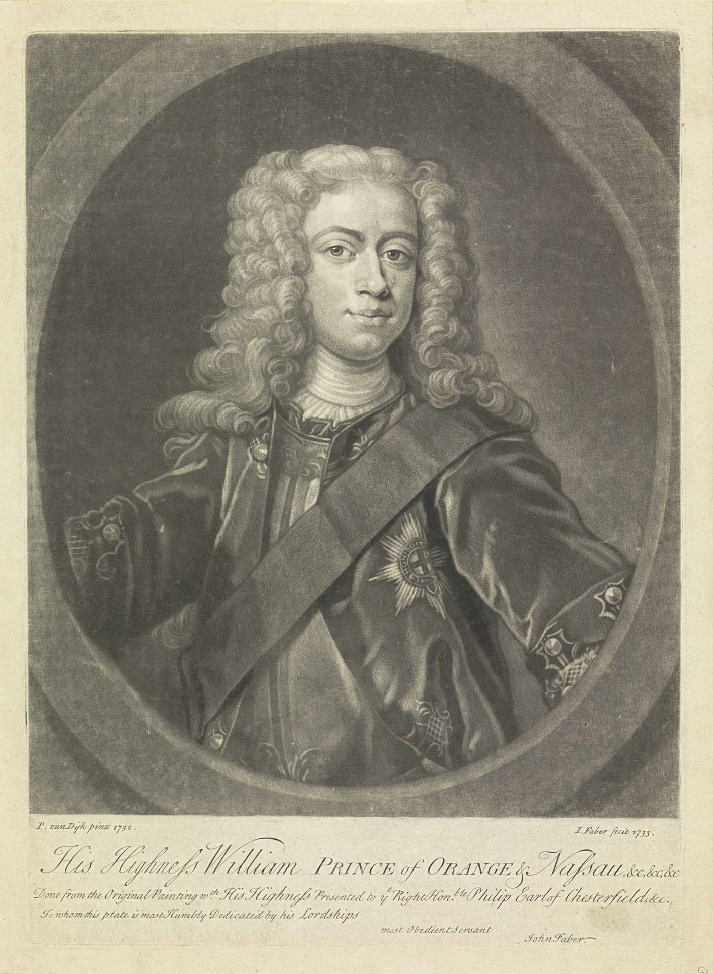 Portret van Willem IV, prins van Oranje-Nassau by John (II) Faber