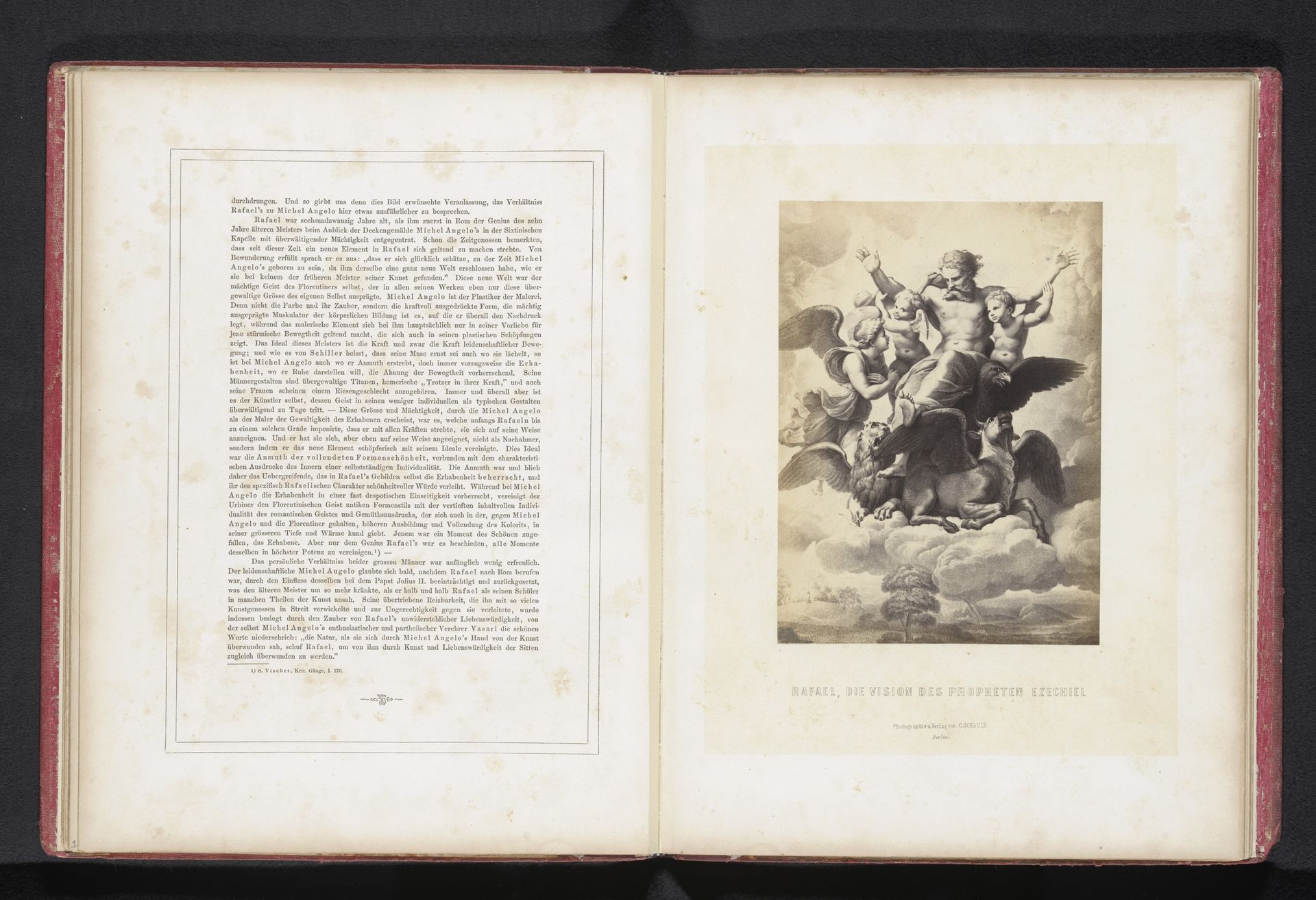 Fotoreproductie van een prent naar het visioen van Ezekiel door Rafaël by Gustav Schauer