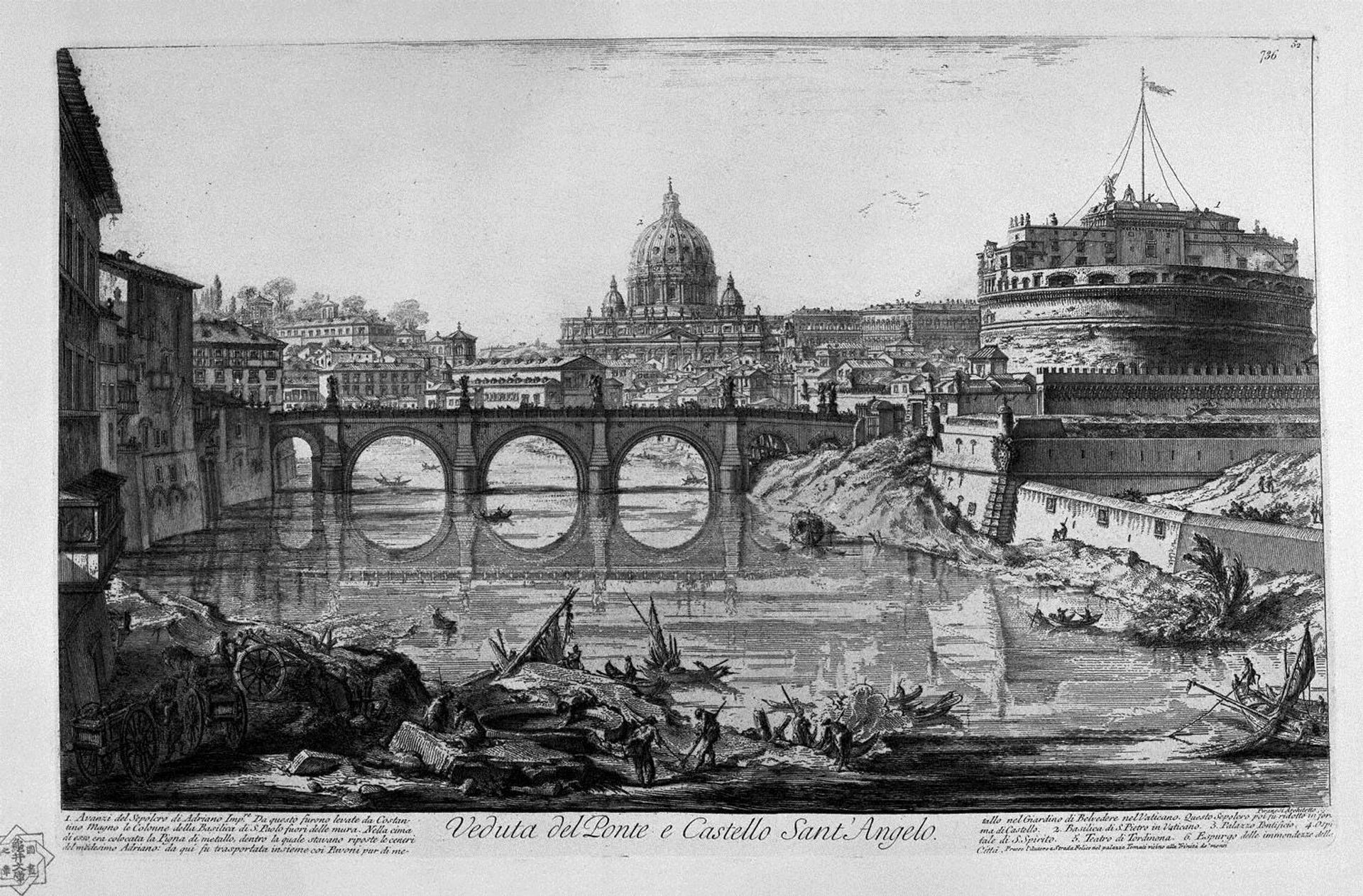 View of the port of Ripa Grande by Giovanni Battista Piranesi