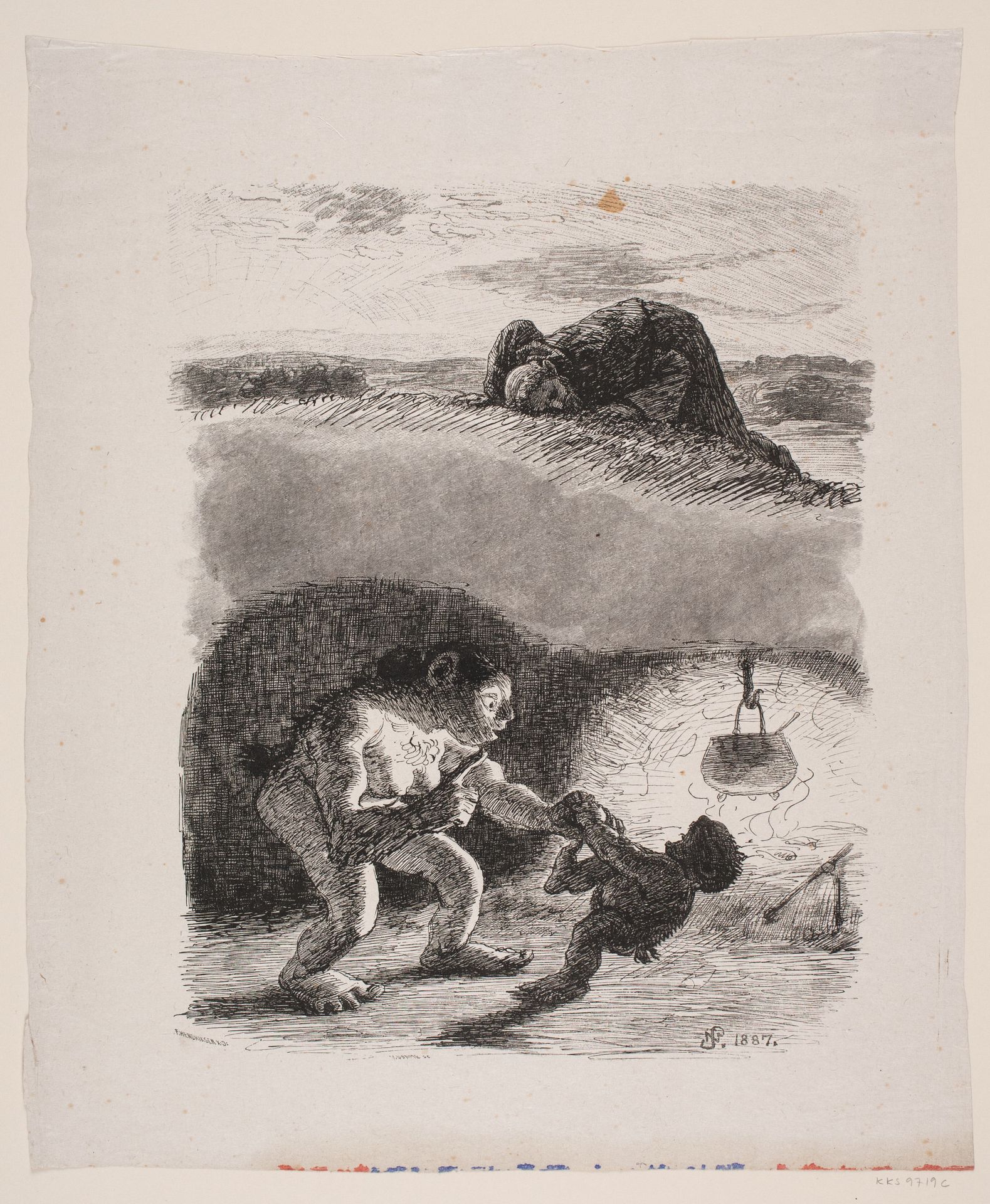 Illustration til Poul M. Møller, "Sct. Laurentius" by Waldemar Bøhme