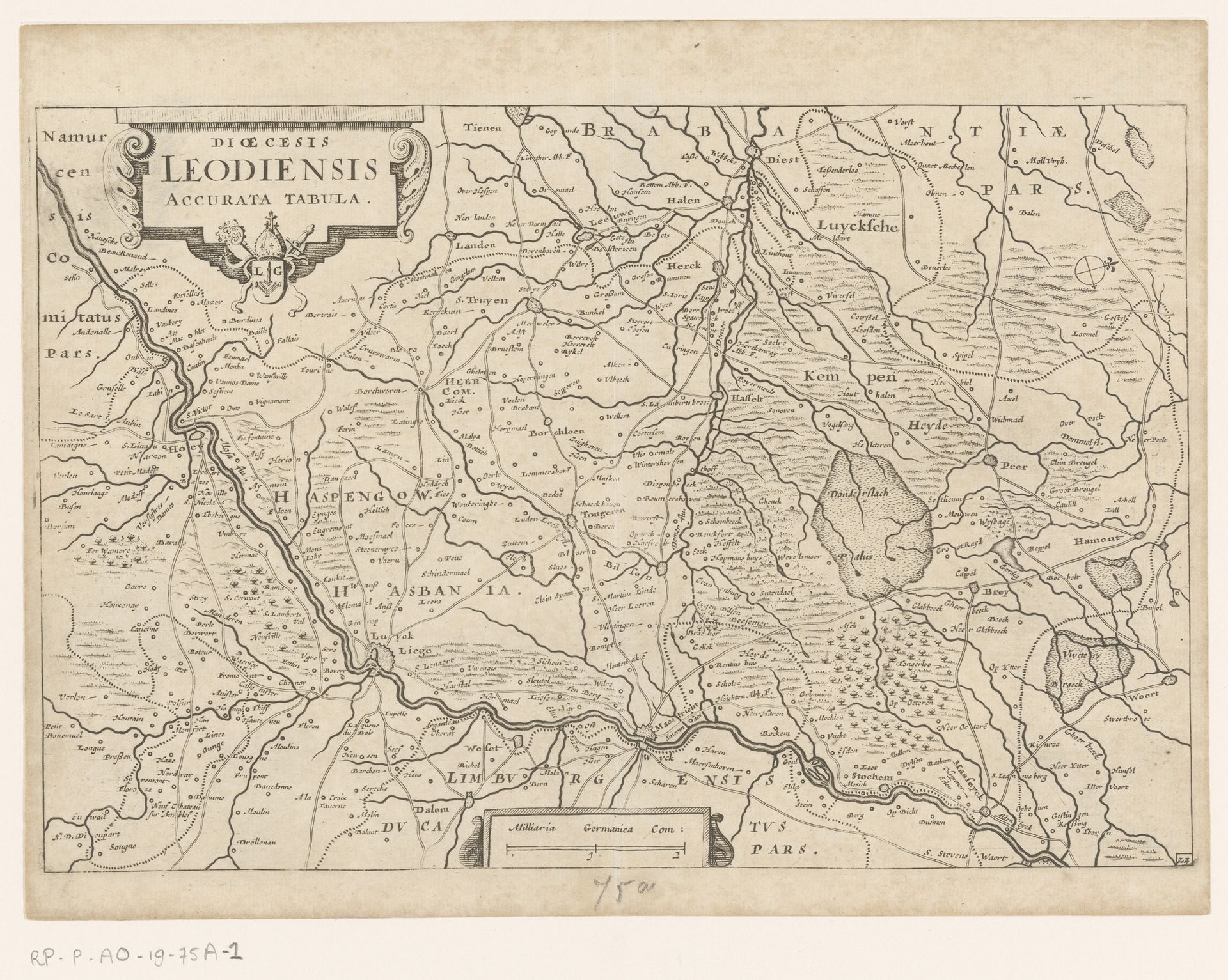Kaart van het prinsbisdom Luik by Anonymous