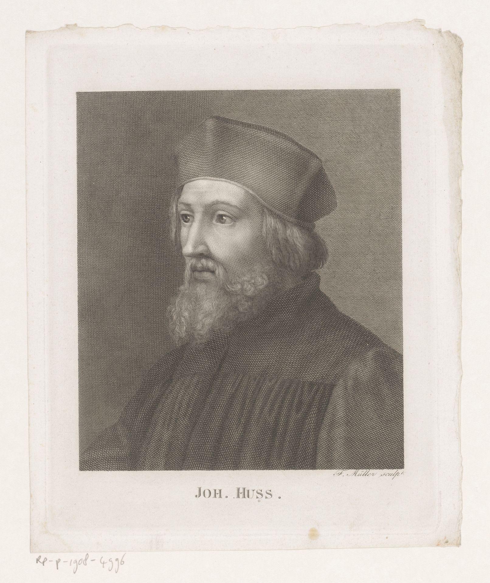 Portret van Johannes Hus by Johann Friedrich Wilhelm Müller