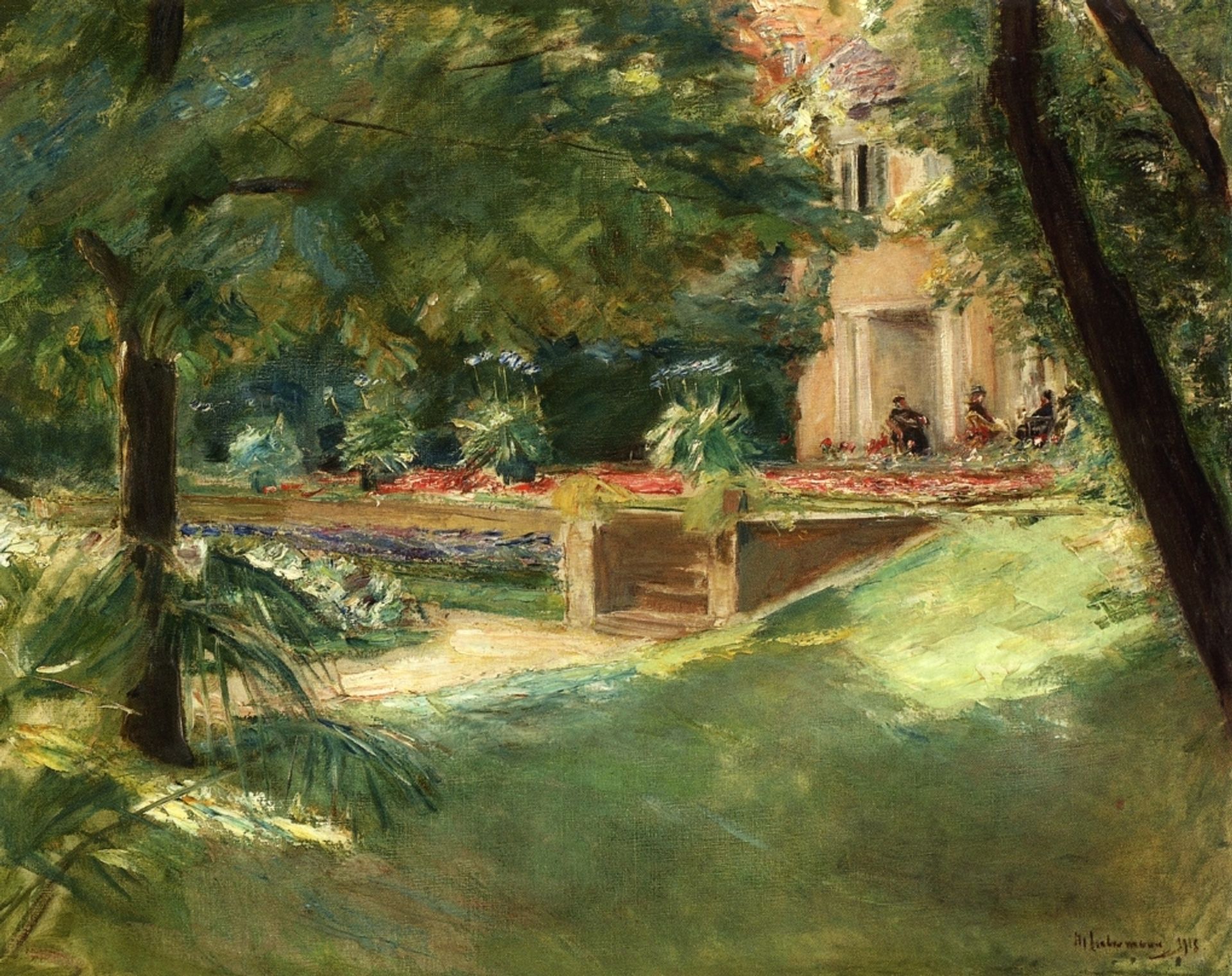 Terrace overlooking the flower garden in Wannsee by Max Liebermann