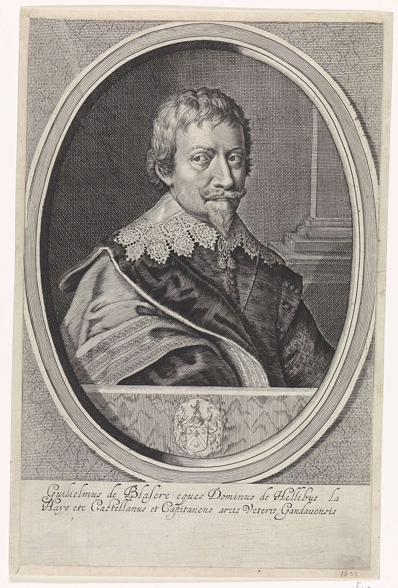 Portret van Guillaume de Blasere by Crispijn van de (II) Passe