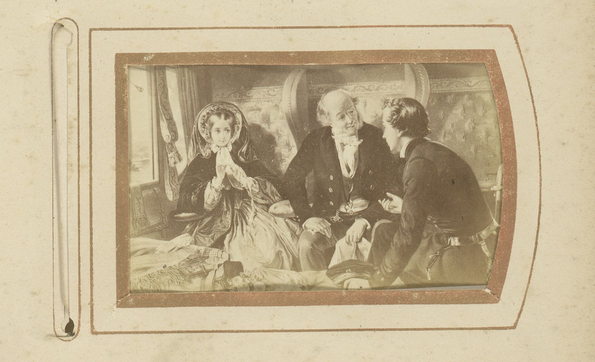 Fotoreproductie van een schilderij van terugkerende reizigers door A. Salomon by Anonymous