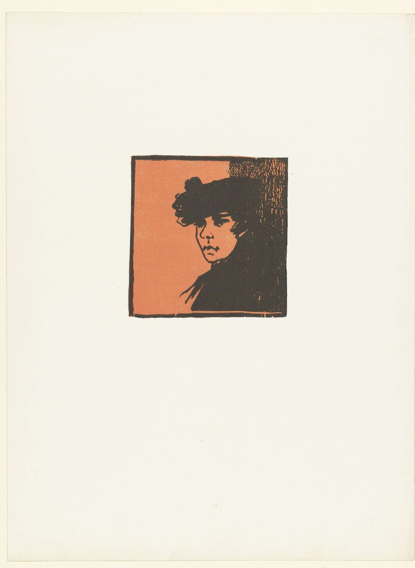 Hoofd van vrouw met hoed by Henri-Charles Guérard