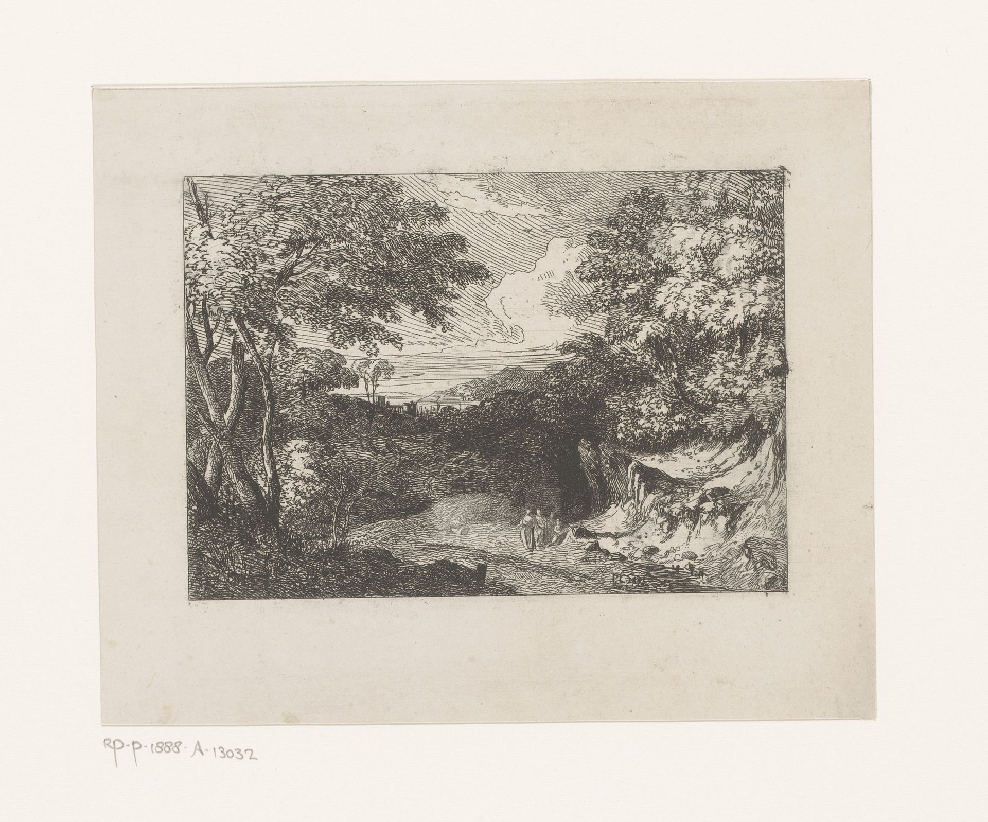 Landschap by Paulus Lauters