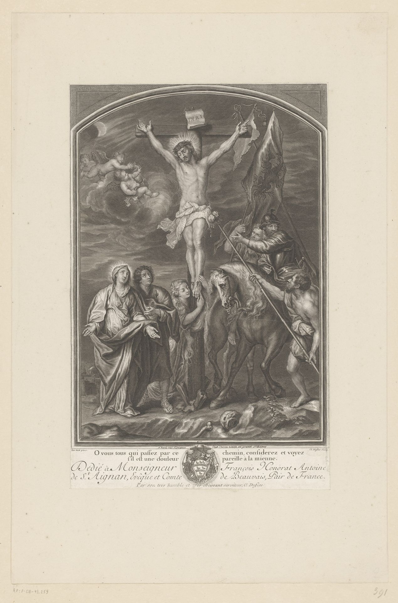 Kruisiging van Christus by Claude Duflos