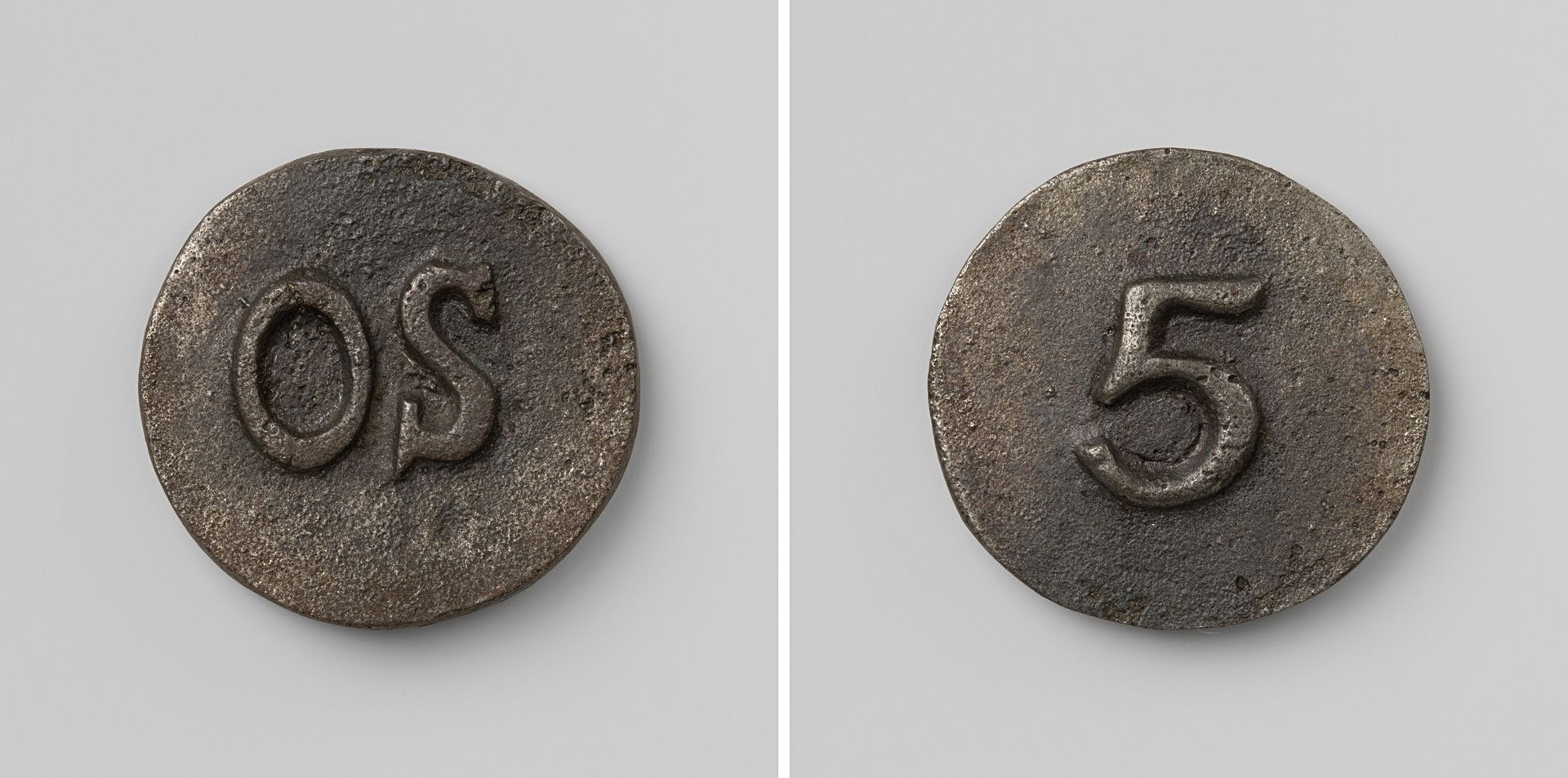 Strafgevangenis Ommerschans, huismunt geslagen op last van de Maatschappij van Weldadigheid ter waarde van vijf cent by Anonymous
