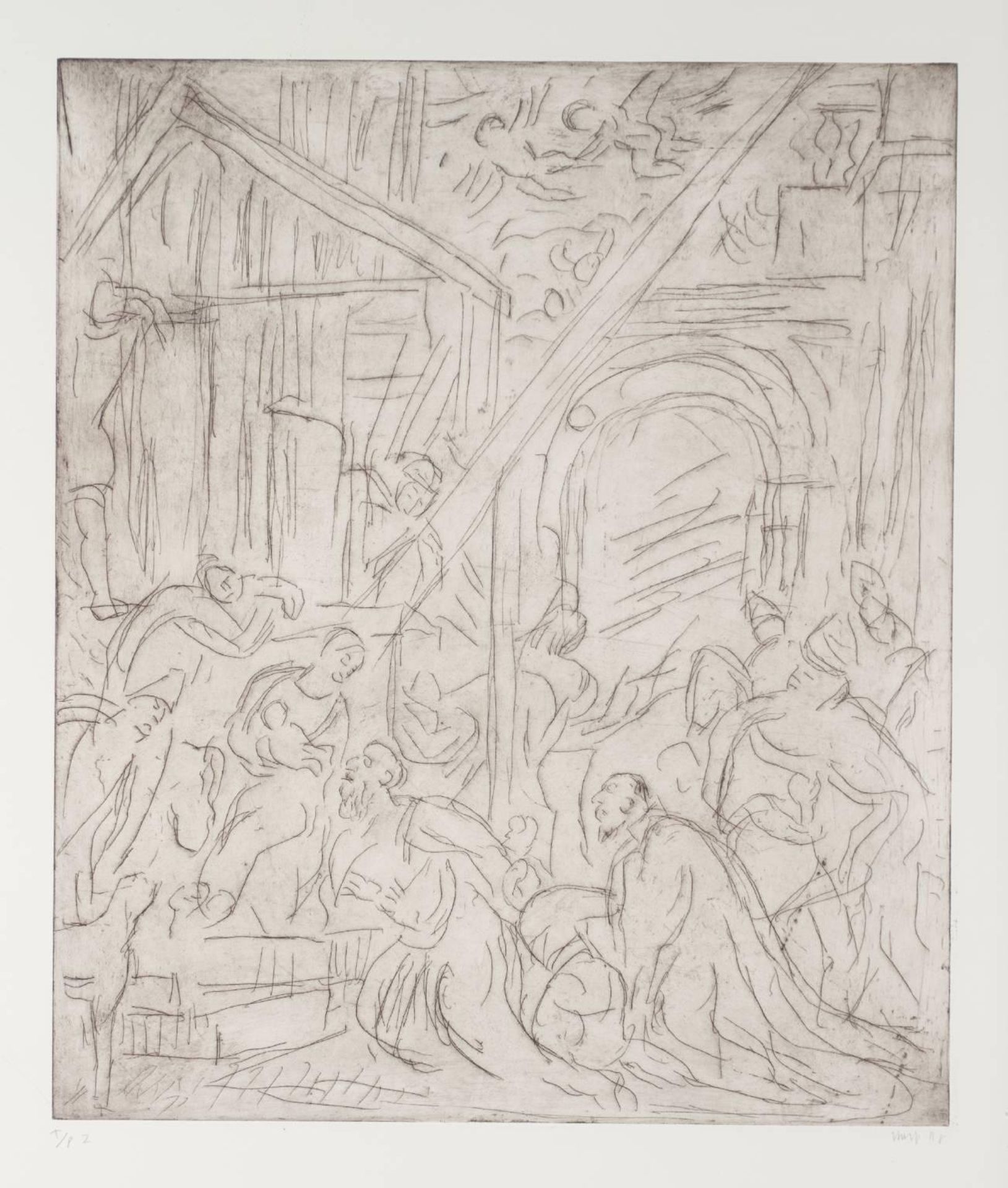 The Adoration of the Kings by Leon Kossoff