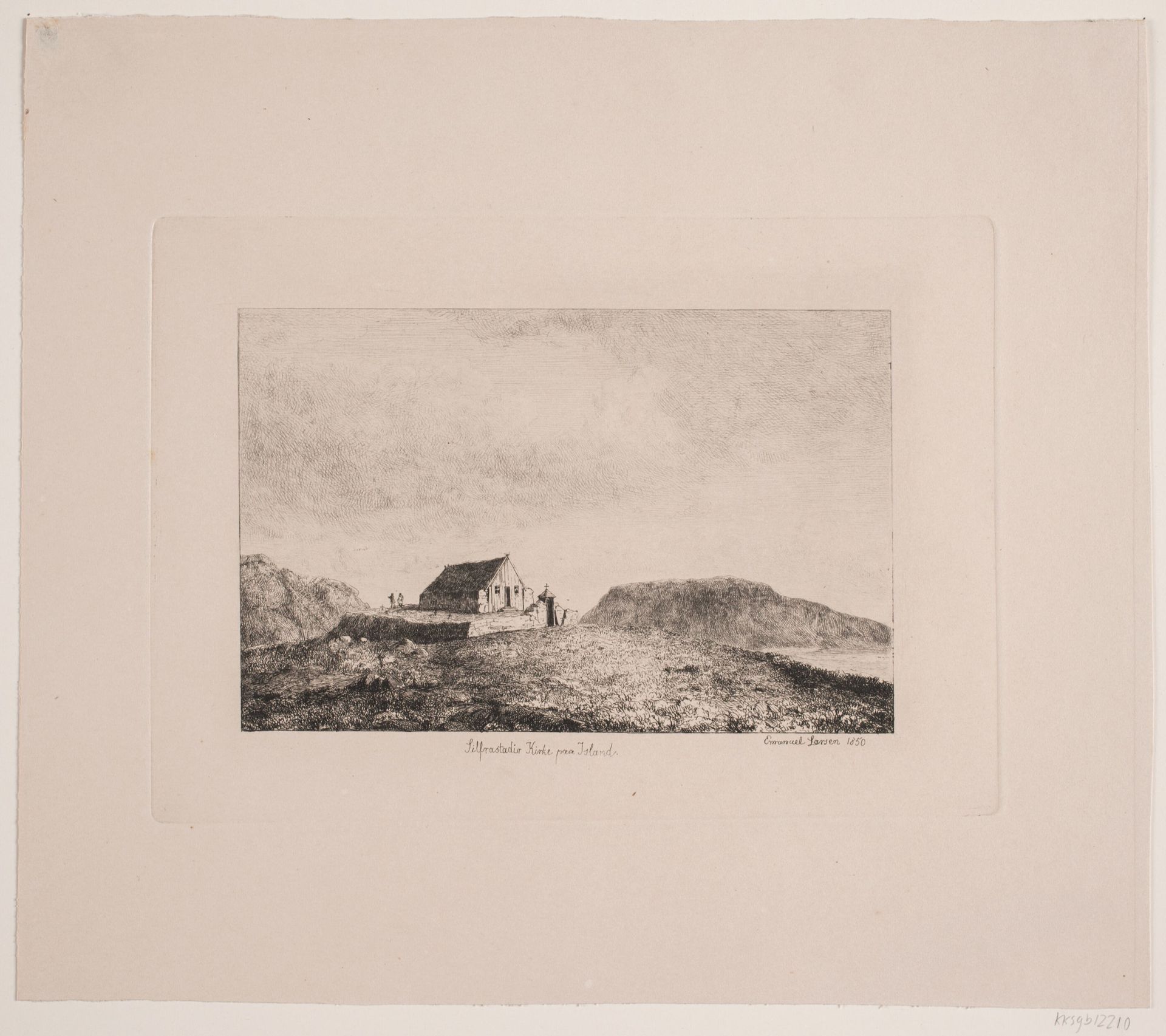 Silfrastadir kirke på Island by Emanuel Larsen