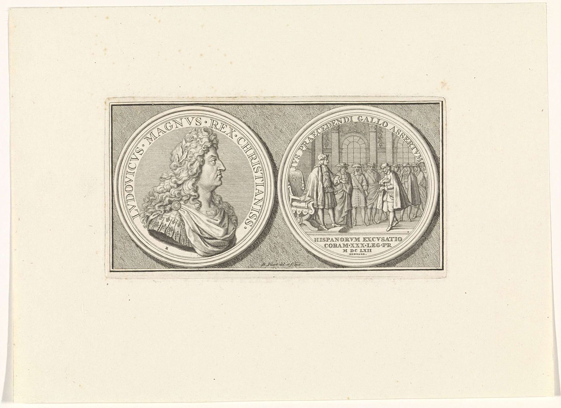 Penning met Lodewijk XIV by Bernard Picart