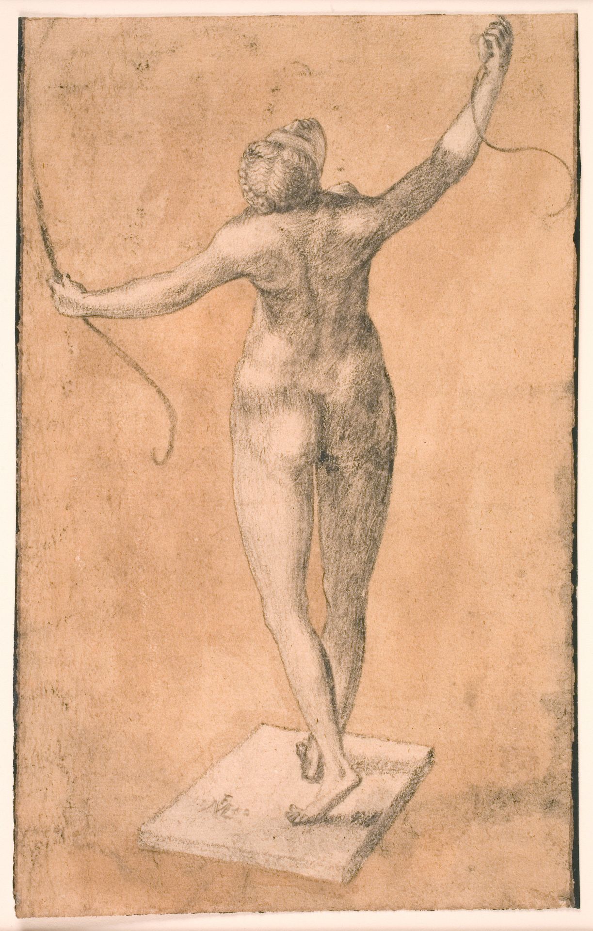 Study of a Naked Woman Seen from Behind by Melchior Lorck