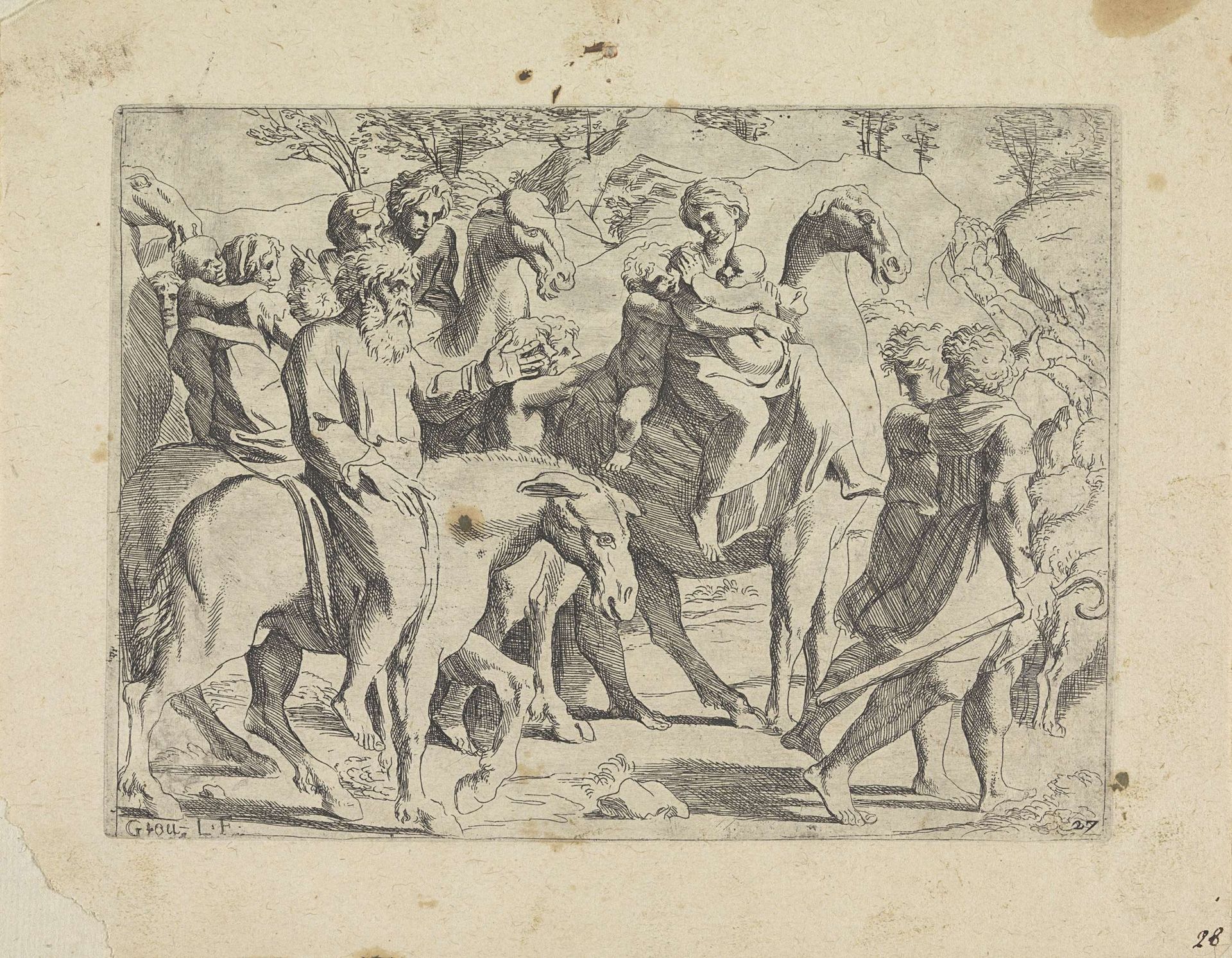 Jakob keert terug naar zijn vader Isaak by Giovanni Lanfranco