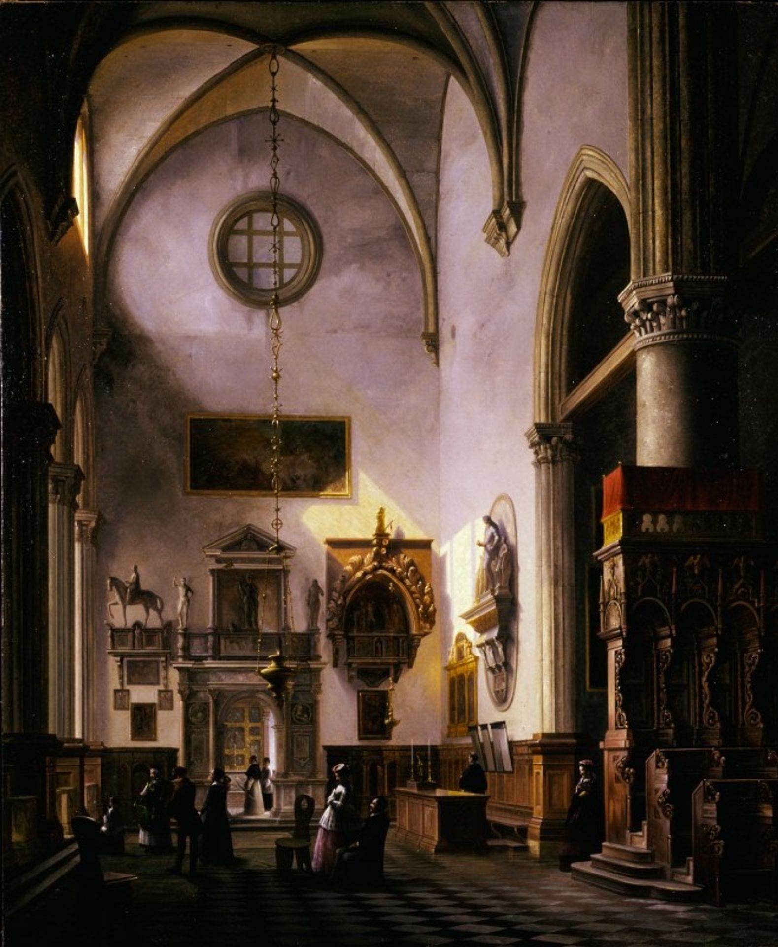 View of the Sepulchral Monument to Paolo Savelli in the Church of Santa Maria Gloriosa Dei Frari in Venice by Vincenzo Abbati