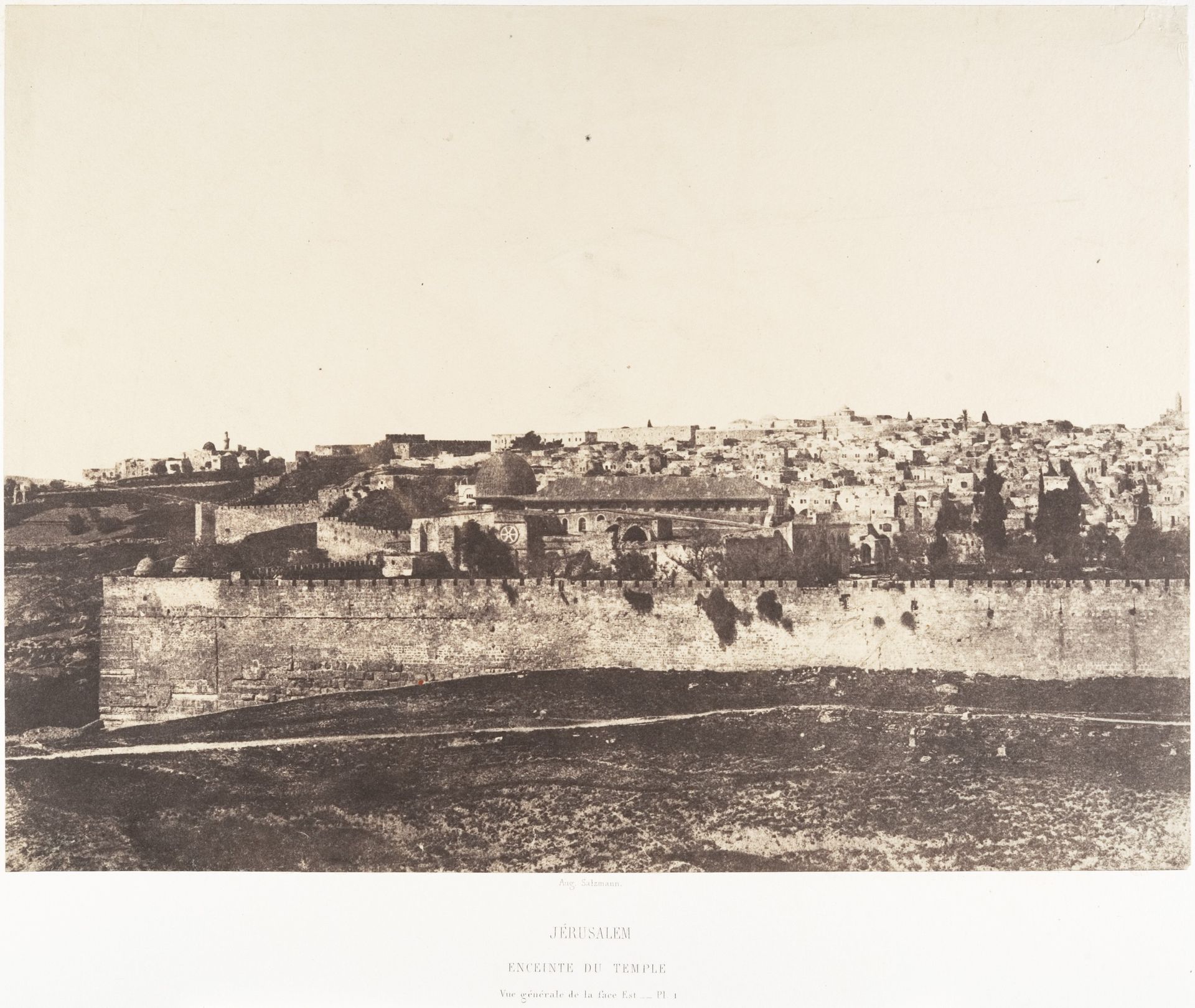 Jérusalem, Enceinte du Temple, Vue générale de la face Est, Pl. 1 by Auguste Salzmann