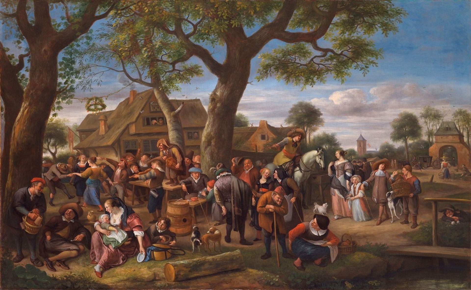 Peasants Merrymaking Outside an Inn by Jan Steen