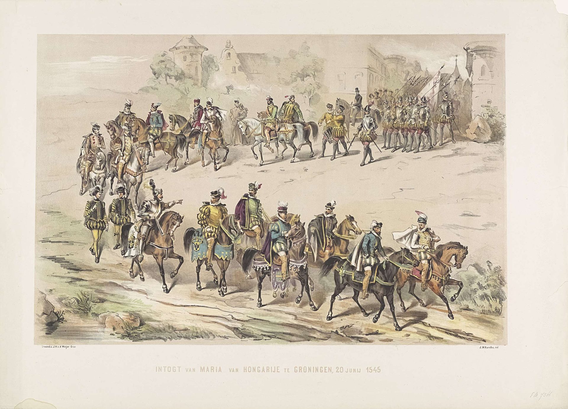 Groningse maskerade (vierde groep), 1864 by Anonymous