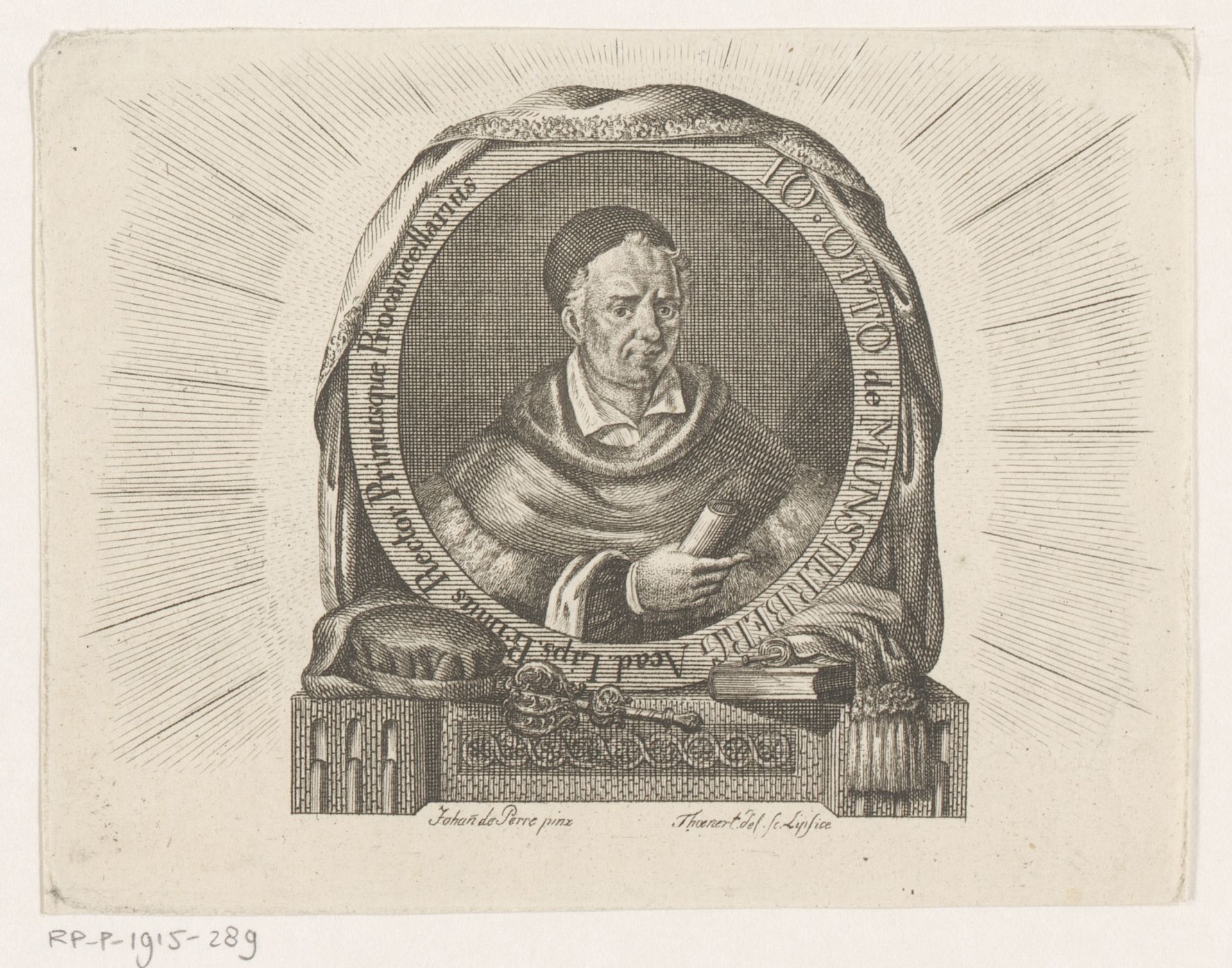 Portret van Johannes Otto von Münsterberg by Medardus Thoenert