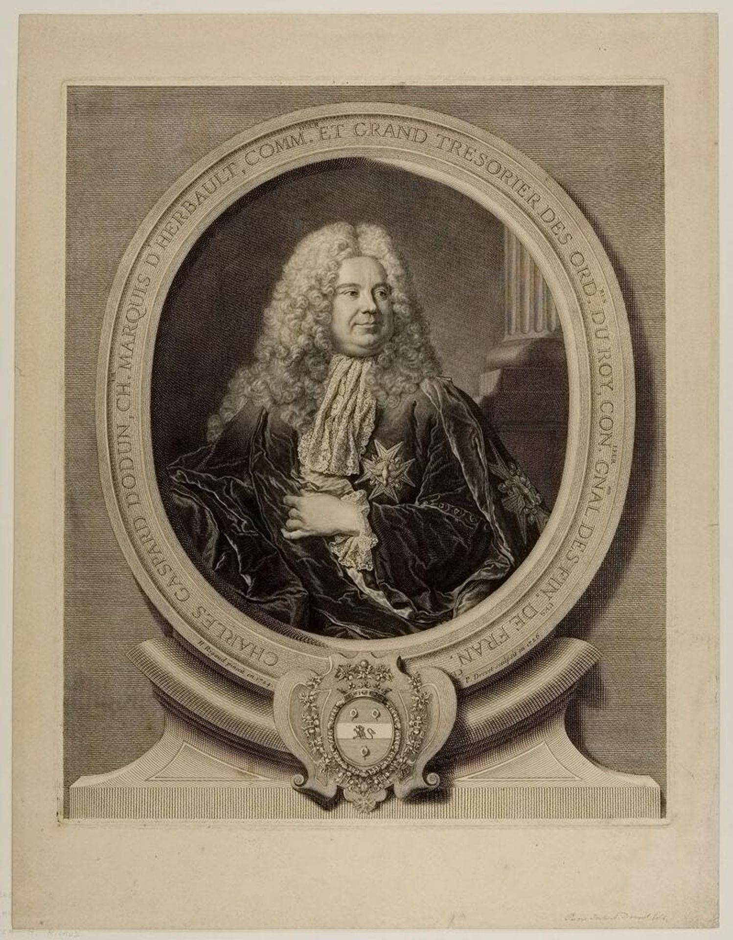 Charles Gaspard Dodun, Marquis d'Herbault by Pierre Drevet
