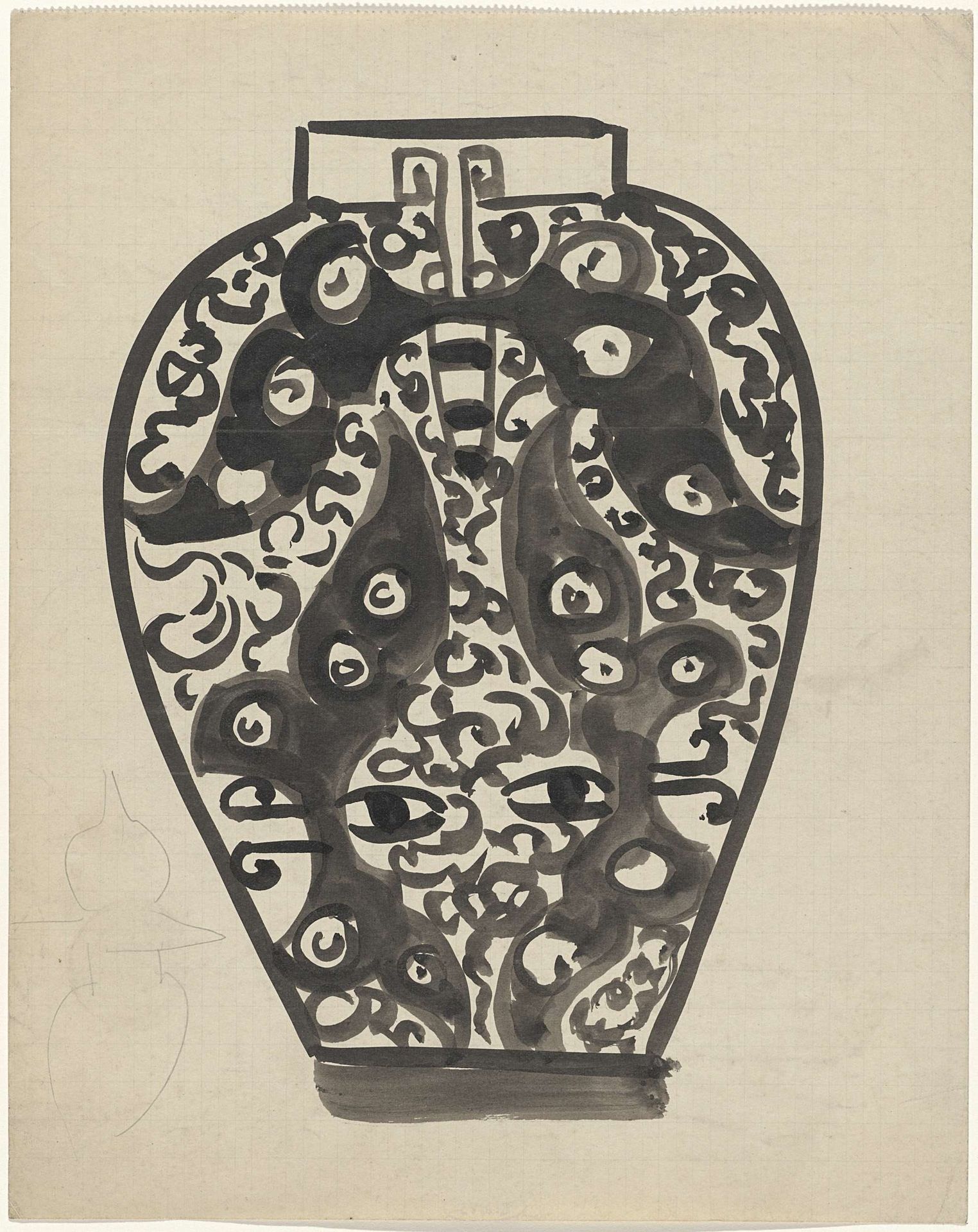 Ontwerp voor een vaas by Carel Adolph Lion Cachet