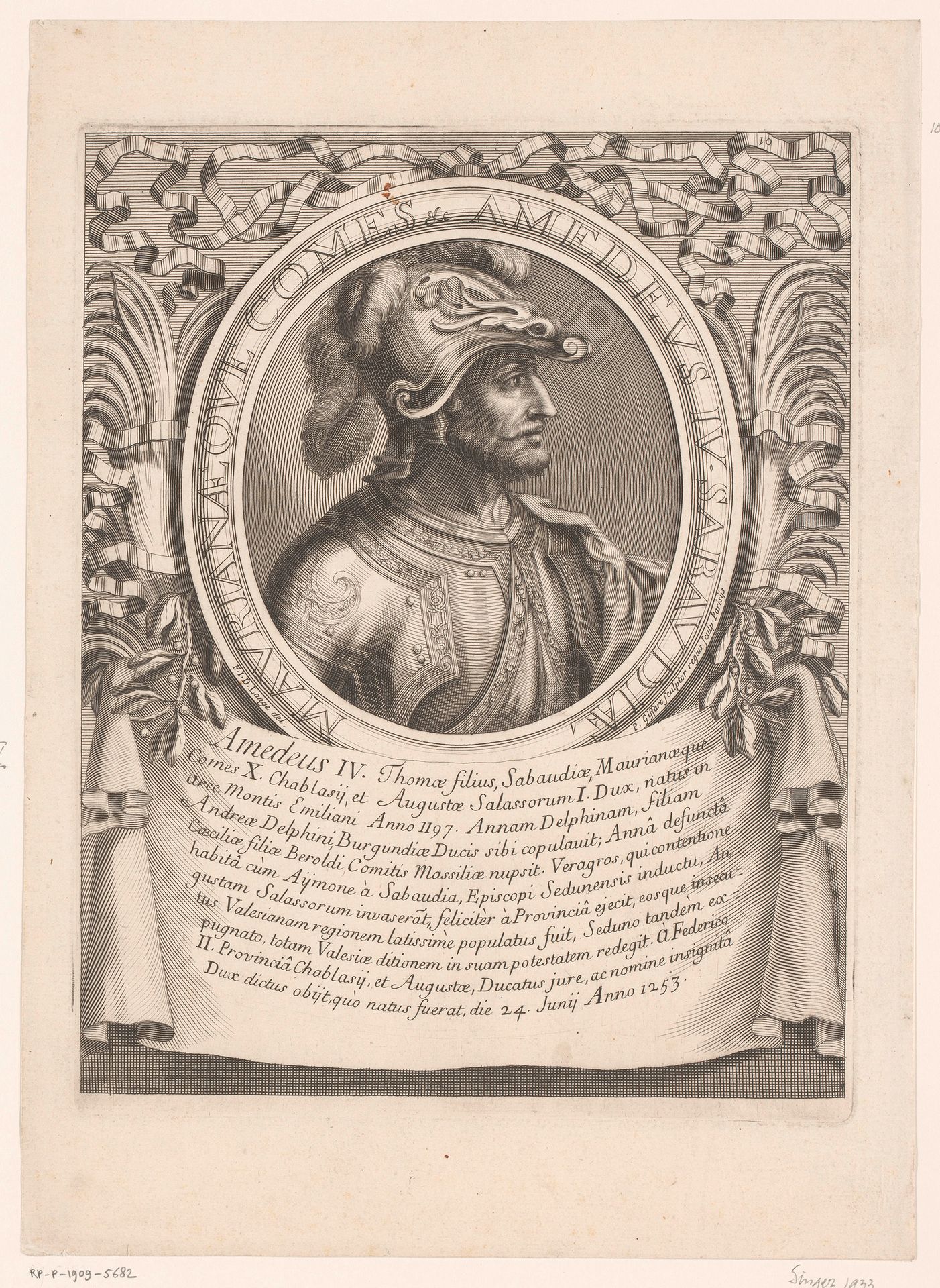 Portret van Amadeus IV van Savoye by Pierre François Giffart