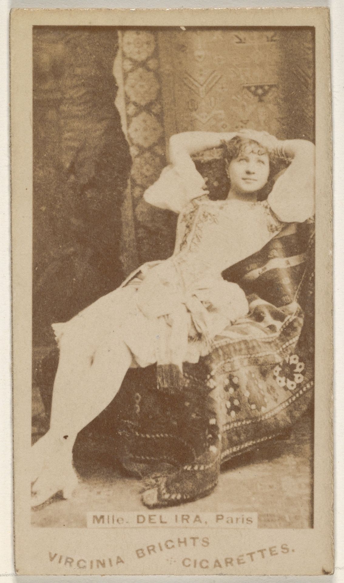 Mlle. Del Ira, Paris, from the Actors and Actresses series (N45, Type 1) for Virginia Brights Cigarettes by Allen & Ginter