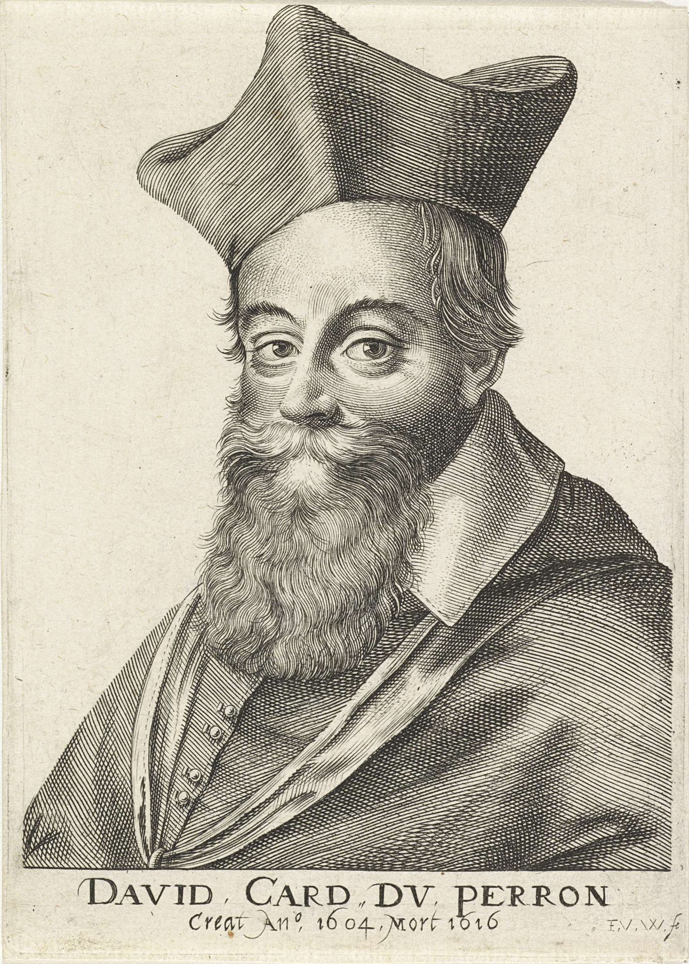 Portret van de Franse kardinaal Jacques Davy Duperron by Frans van den Wijngaerde