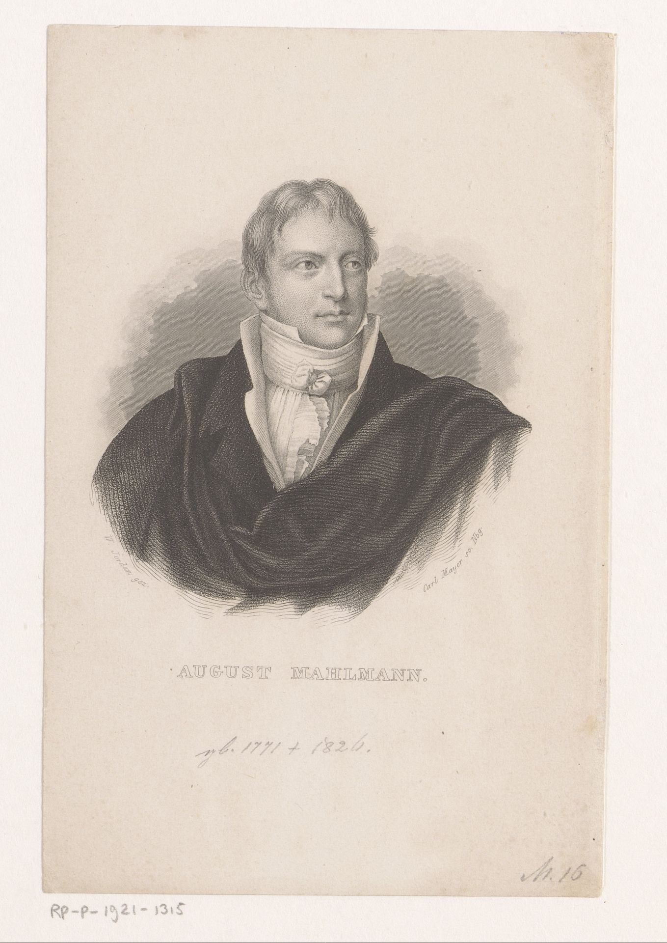 Portret van Siegfried August Mahlmann by Carl Mayer