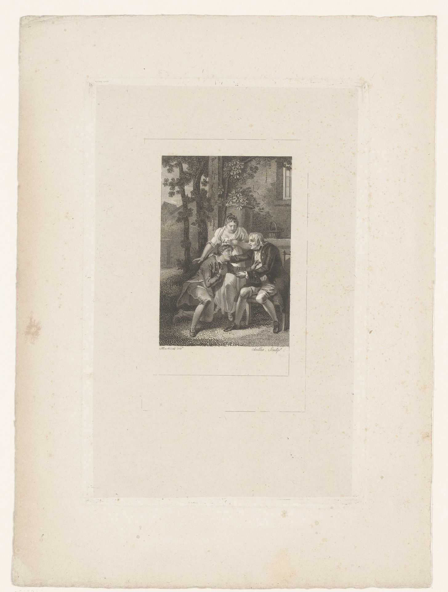 Koppel bij man op bank by Antoine Joseph Chollet