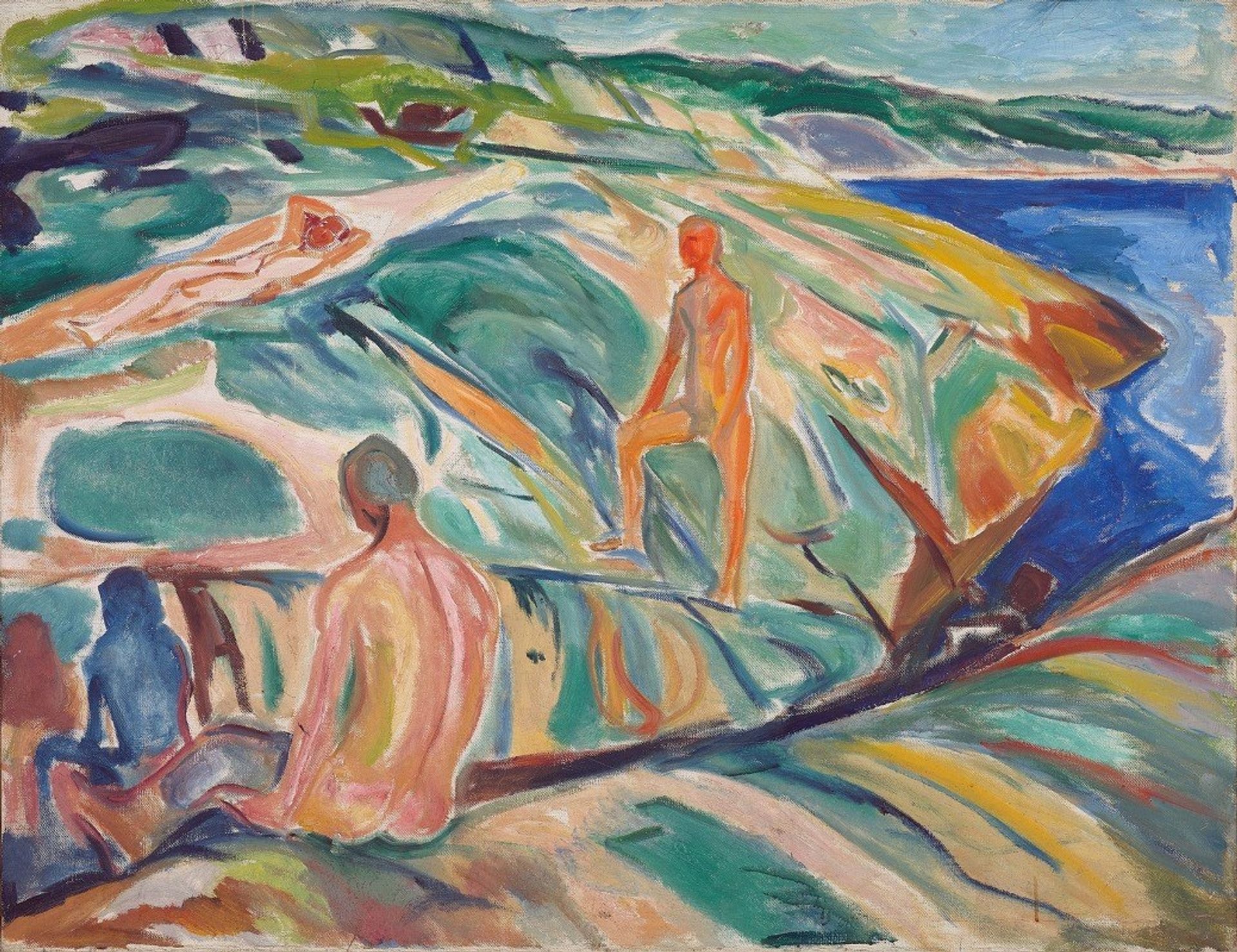 Bathing Men on Rocks by Edvard Munch