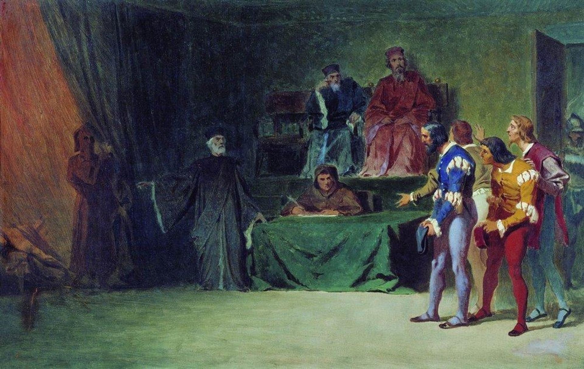Mosaicists before the court three in Venice by Fyodor Bronnikov