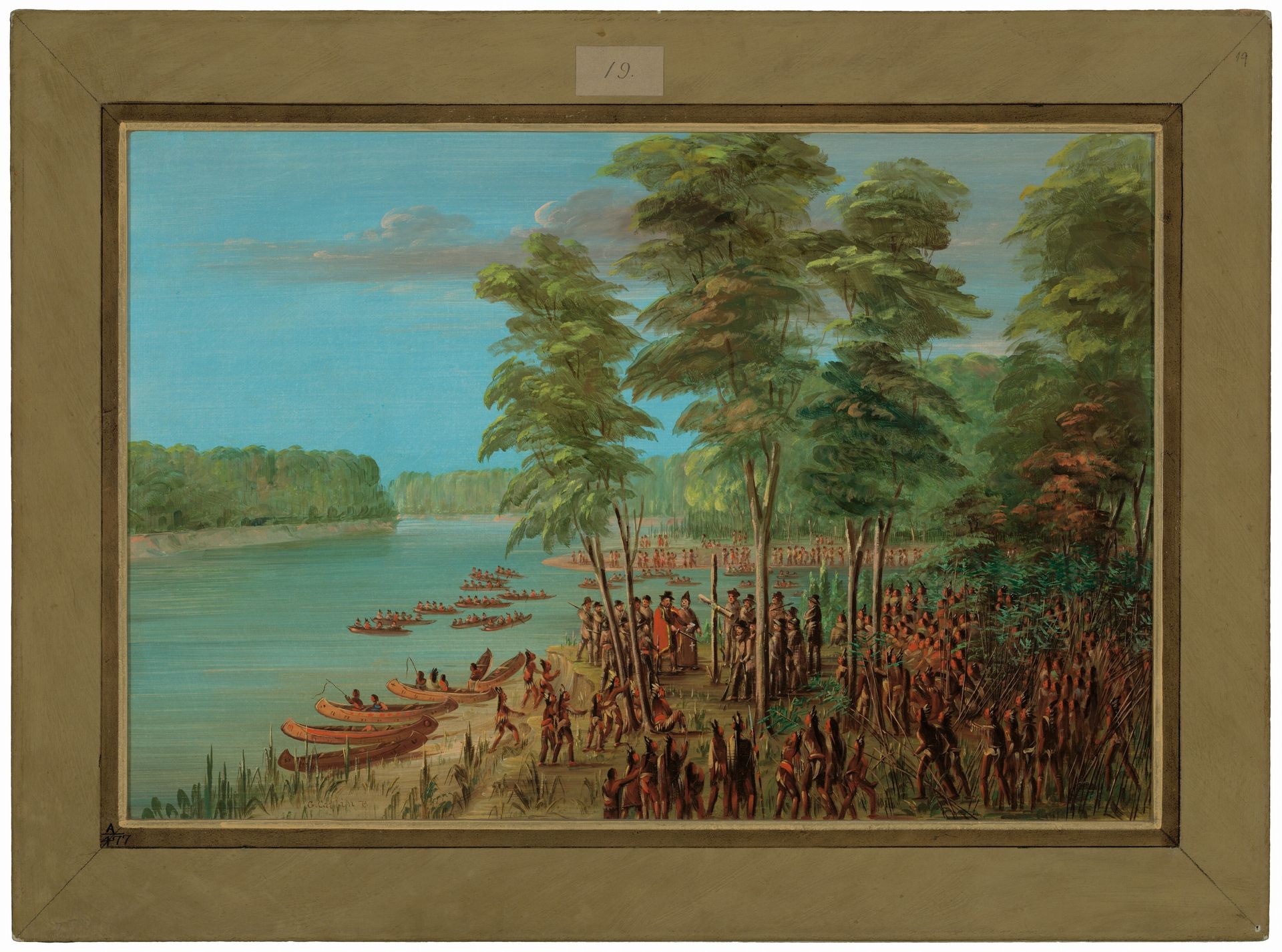 La Salle Taking Possession of the Land at the Mouth of the Arkansas.  March 10, 1682 by George Catlin