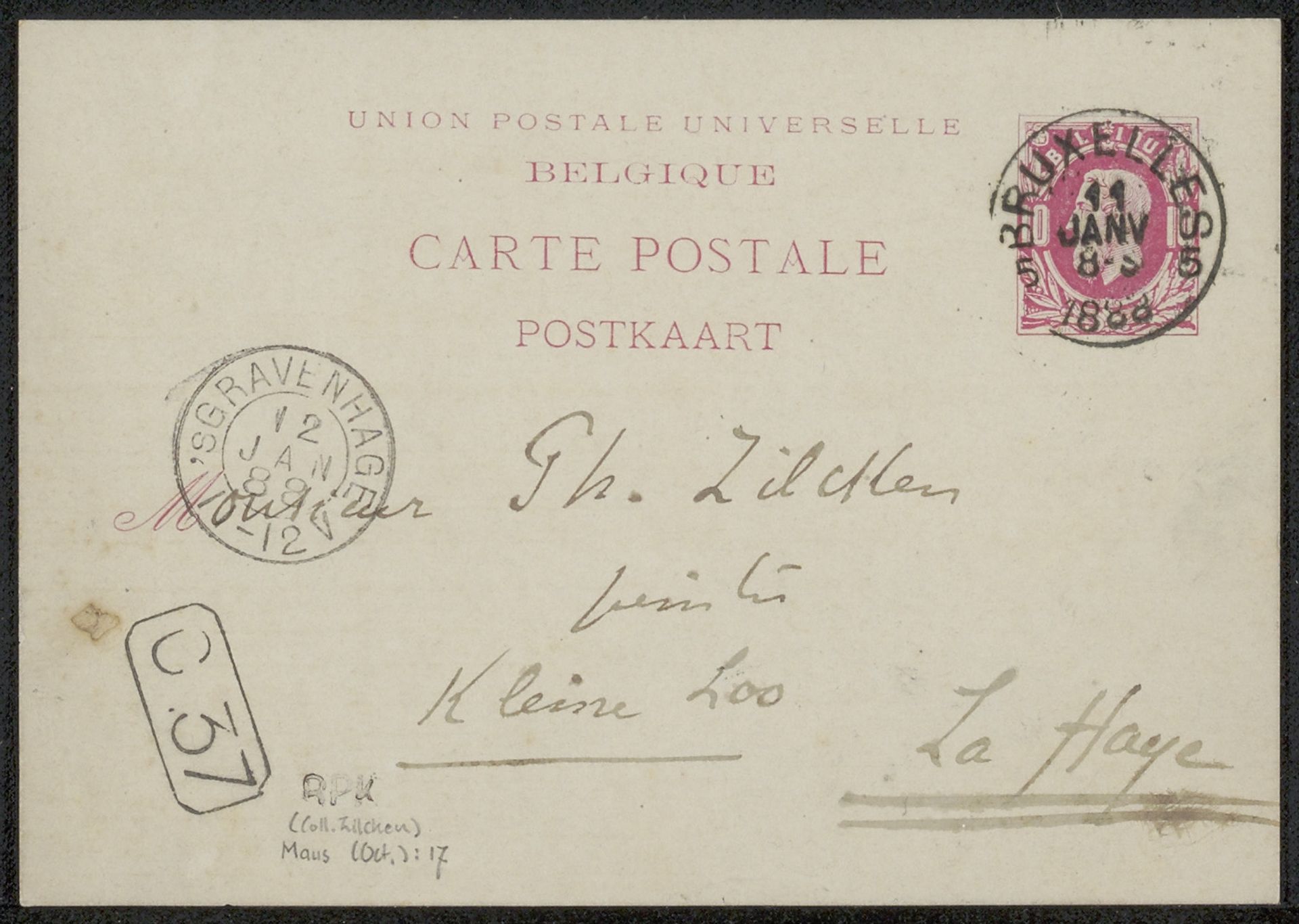 Briefkaart aan Philip Zilcken by Octave Maus