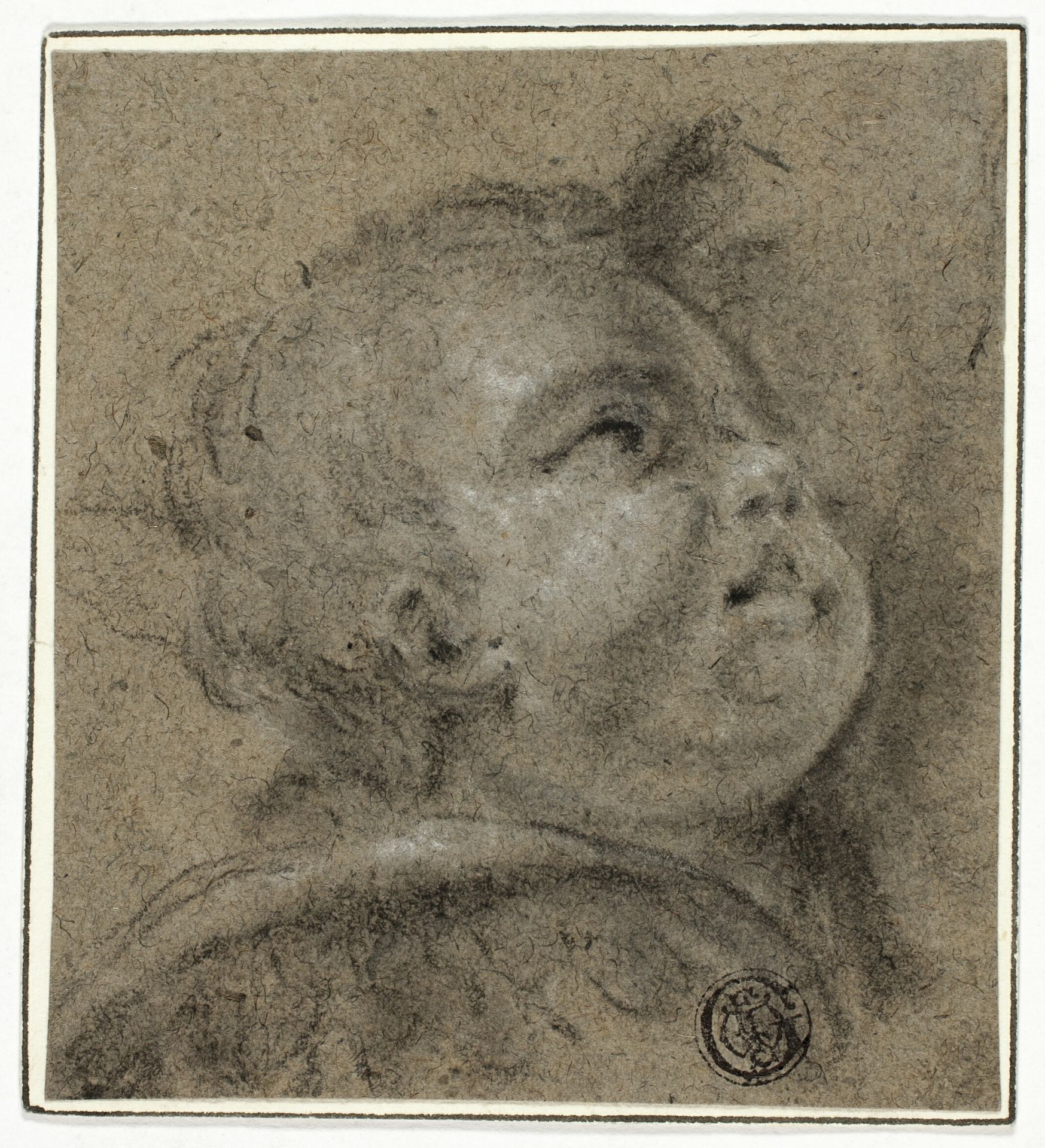 Putto's Upturned Face by Anonymous