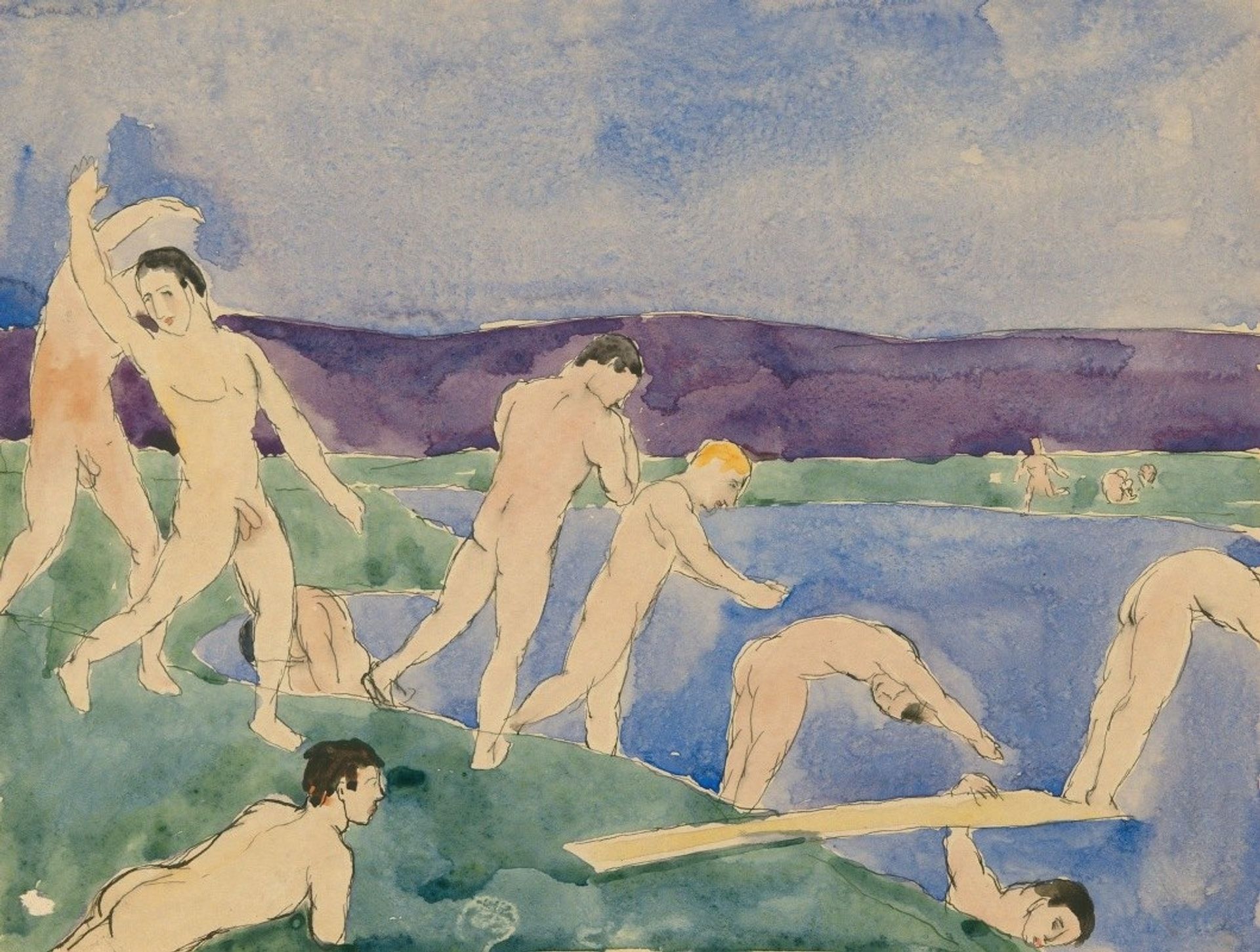 Twelve Nude Boys at the Beach by Charles Demuth