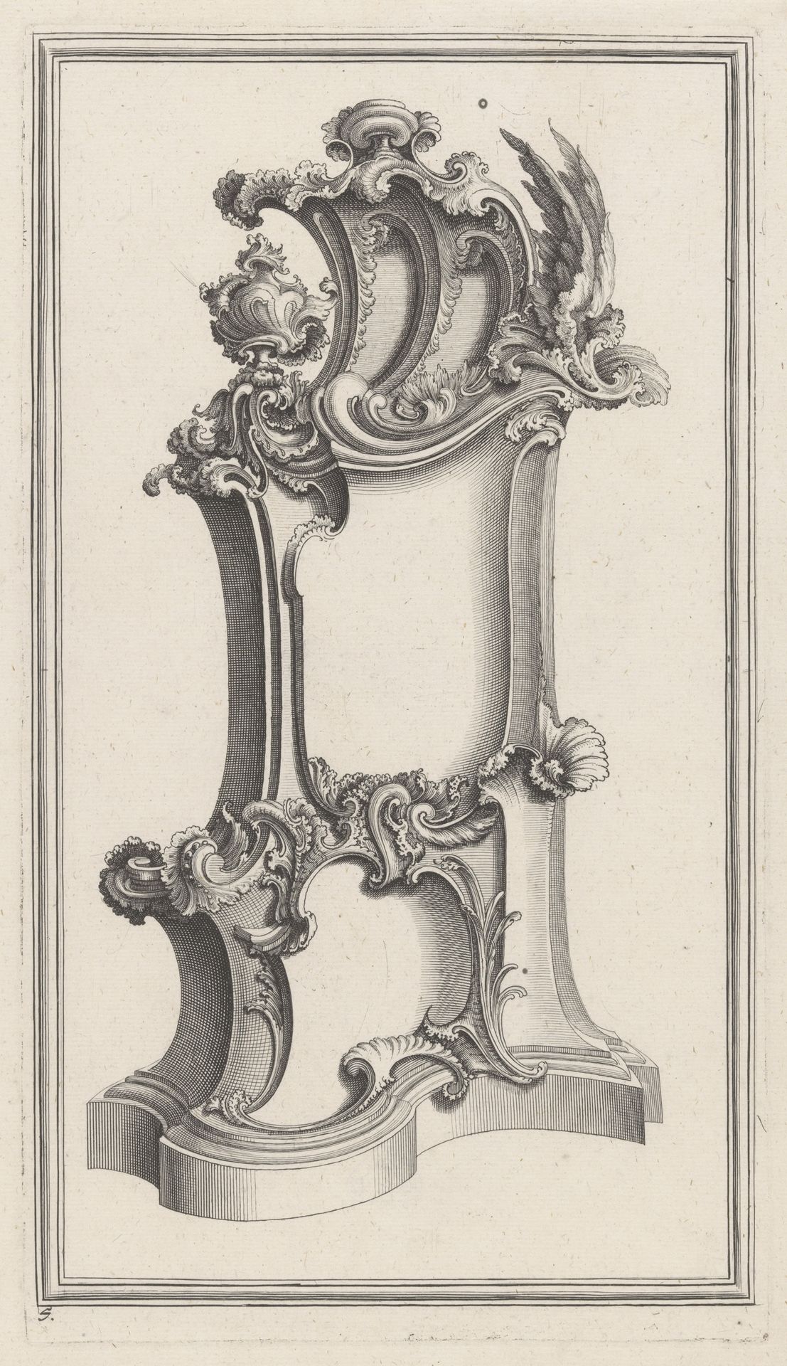 Ontwerp met vleugels en vaas by Balthasar Sigmund Setletzky