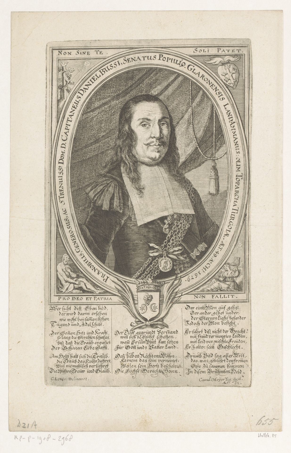 Portret van Johann Kambli by Conrad Meyer