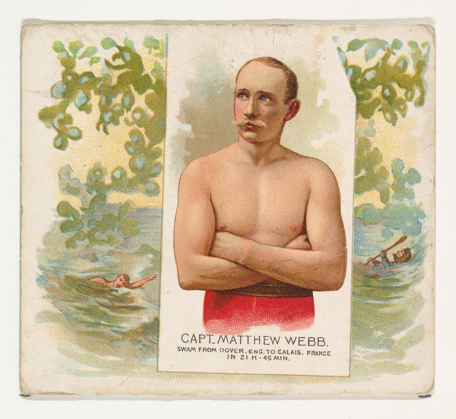 Captain Matthew Webb, Swam From Dover, England to Calais, France, from World's Champions, Second Series (N43) for Allen & Ginter Cigarettes by Allen & Ginter