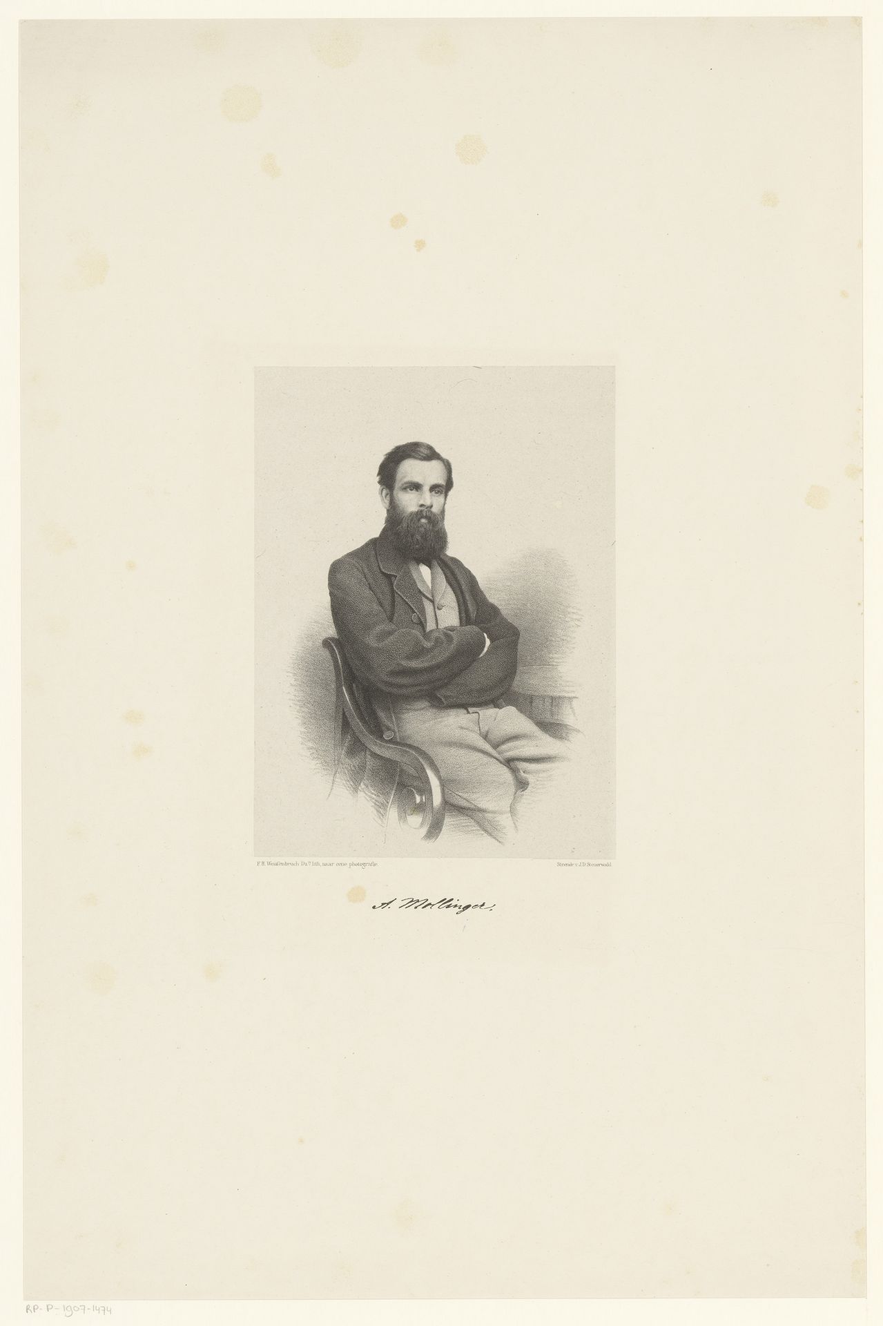 Portret van Alexander Mollinger by Frederik Hendrik Weissenbruch