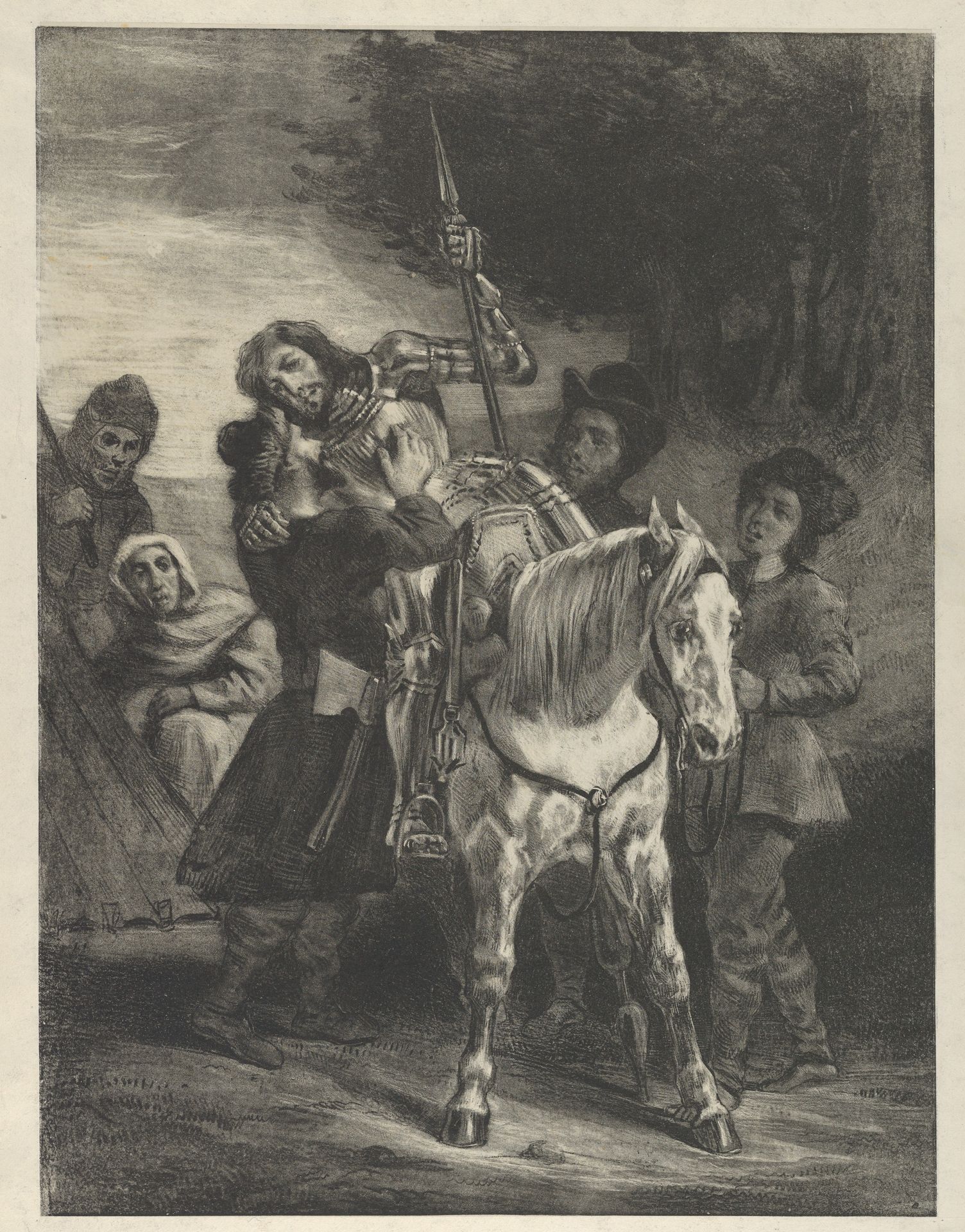 The Wounded Goetz Taken in by the Gypsies by Eugène Delacroix