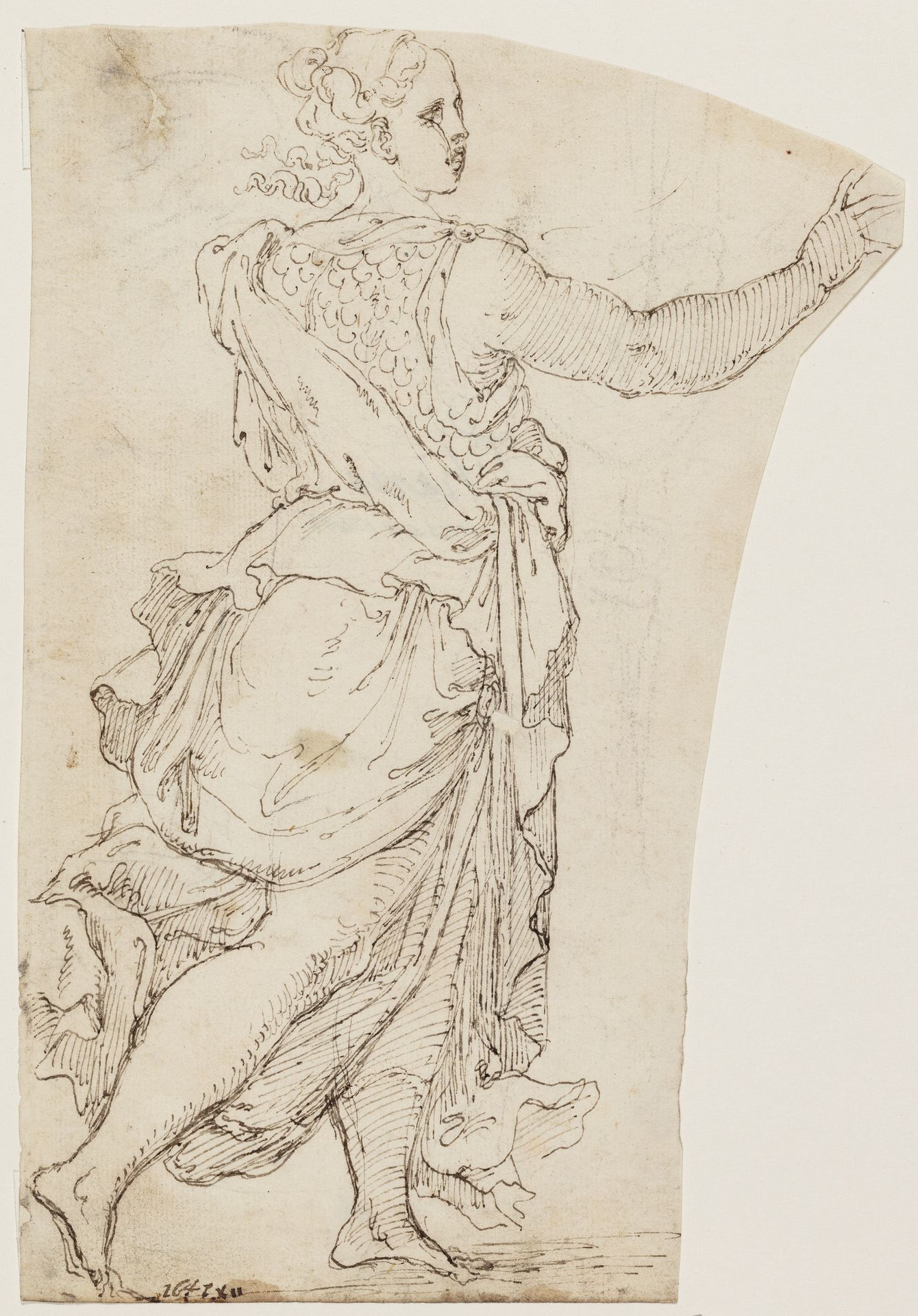 Løbende kvinde med brynje. Minerva? by Anonymous