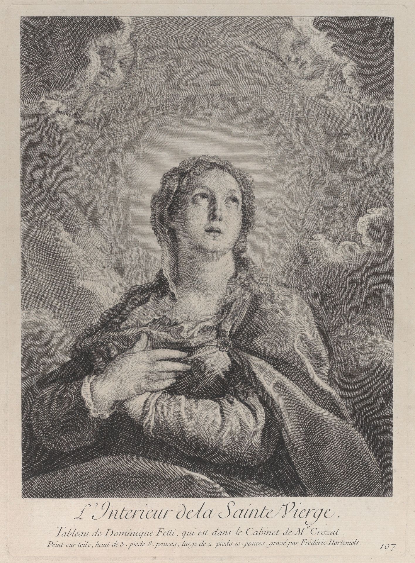 The Virgin, hands folded on her chest, looking upwards by Frédéric Horthemels